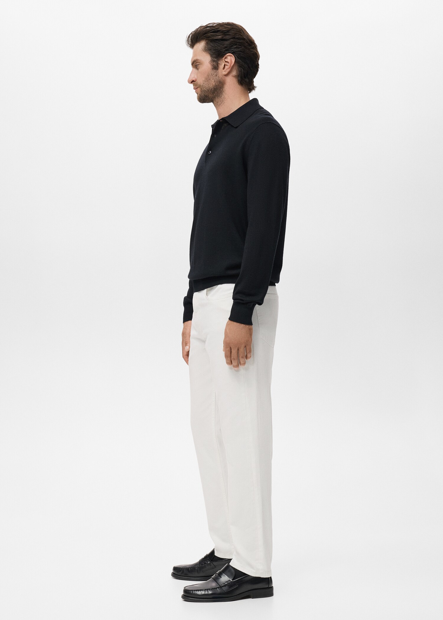 100% wool knitted polo sweater - Details of the article 2