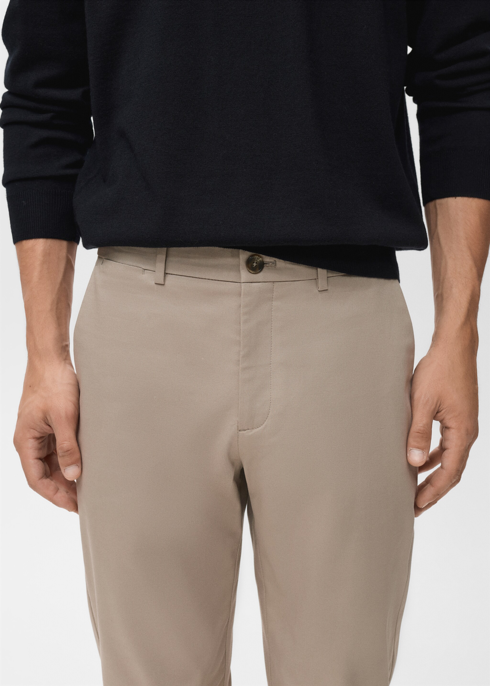 Dublino slim-fit chino trousers - Details of the article 1, Beige. Ref: 17085973-00.