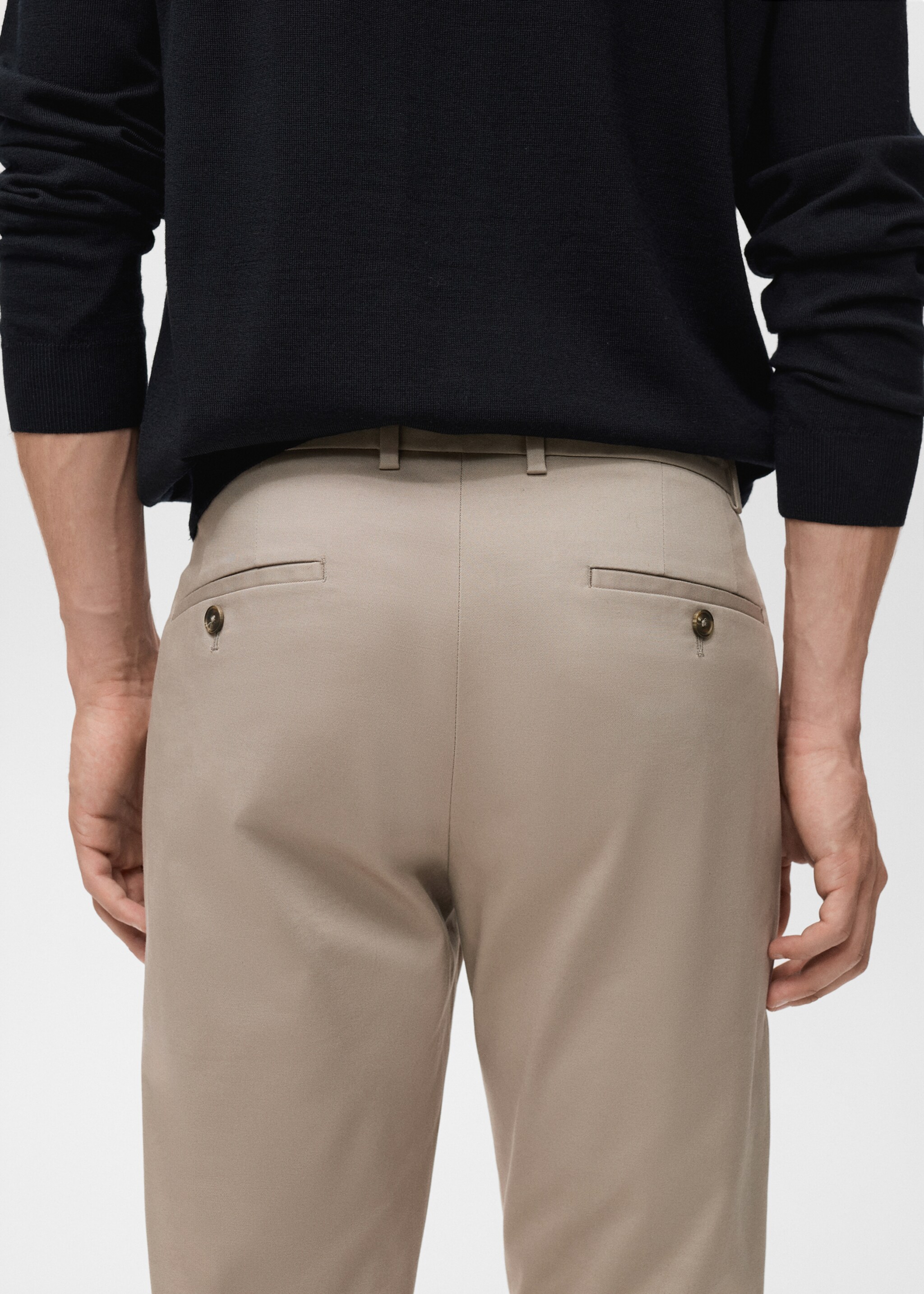 Dublino slim-fit chino trousers - Details of the article 6, Beige. Ref: 17085973-00.