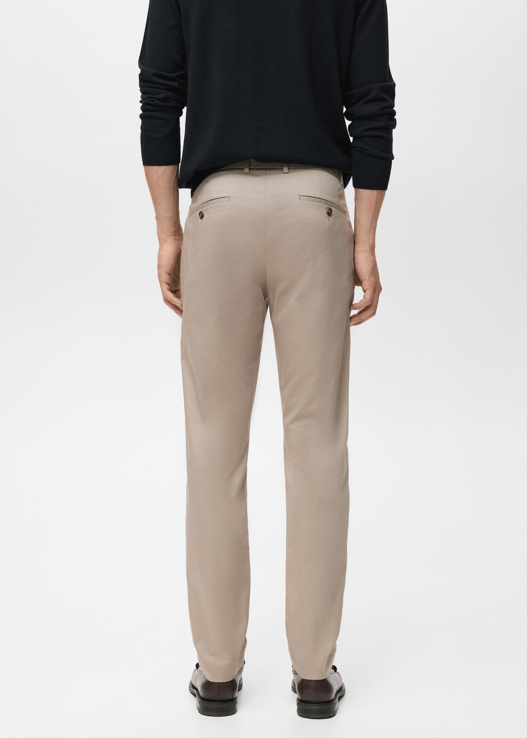 Dublino slim-fit chino trousers - Reverse of the article, Beige. Ref: 17085973-00.