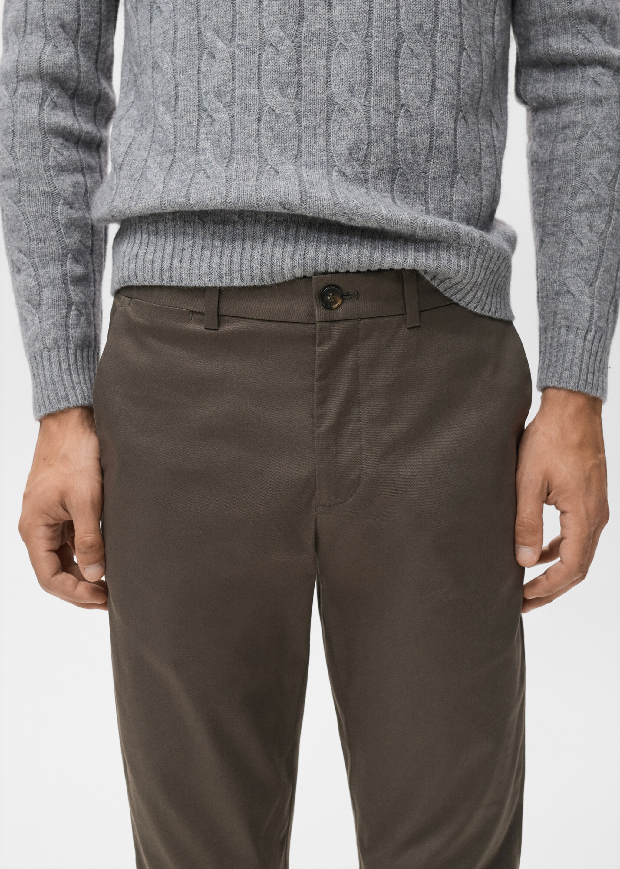 Dublino slim-fit chino trousers - Details of the article 1, Chocolate. Ref: 17085973-00.
