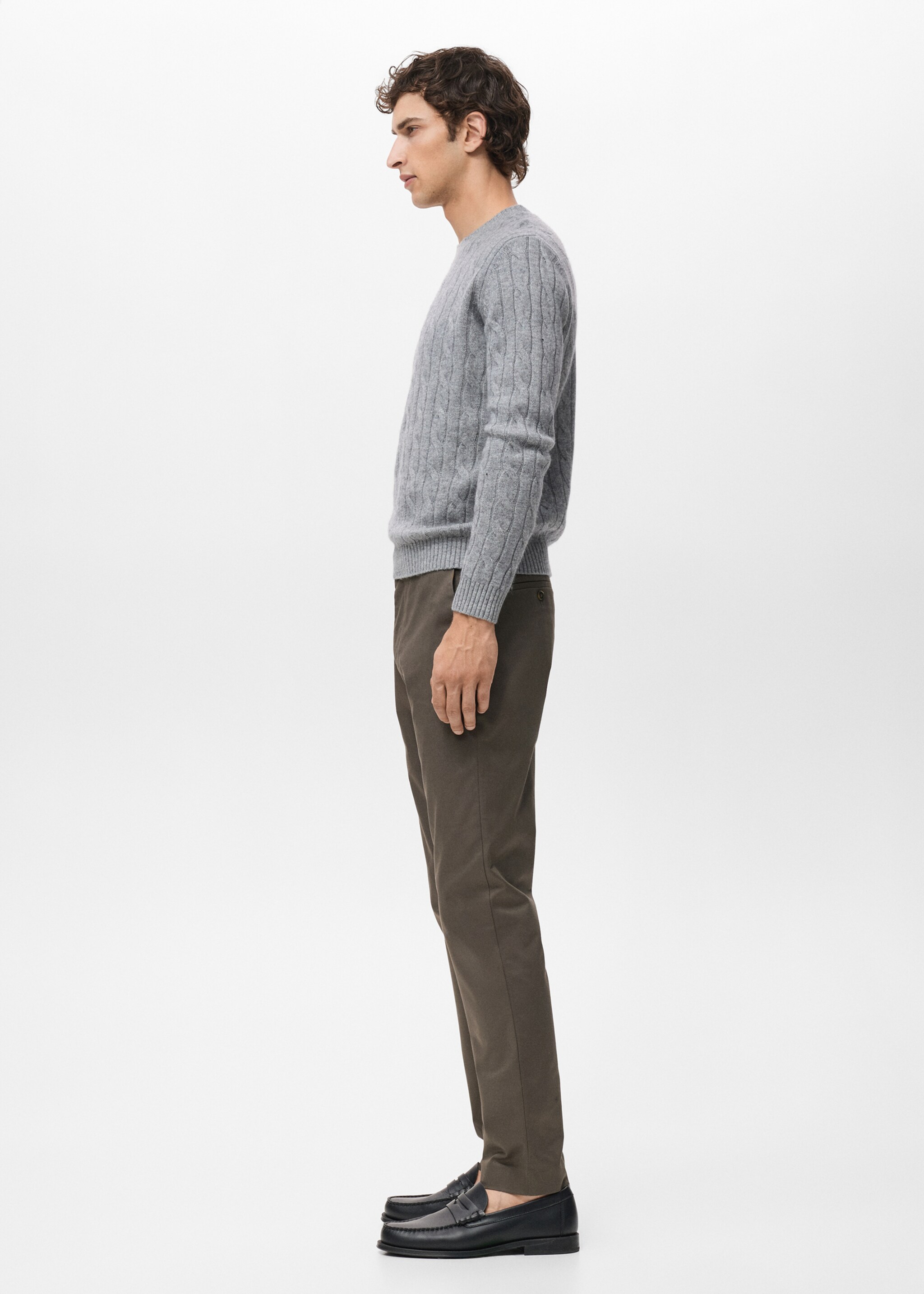 Dublino slim-fit chino trousers - Details of the article 2, Chocolate. Ref: 17085973-00.