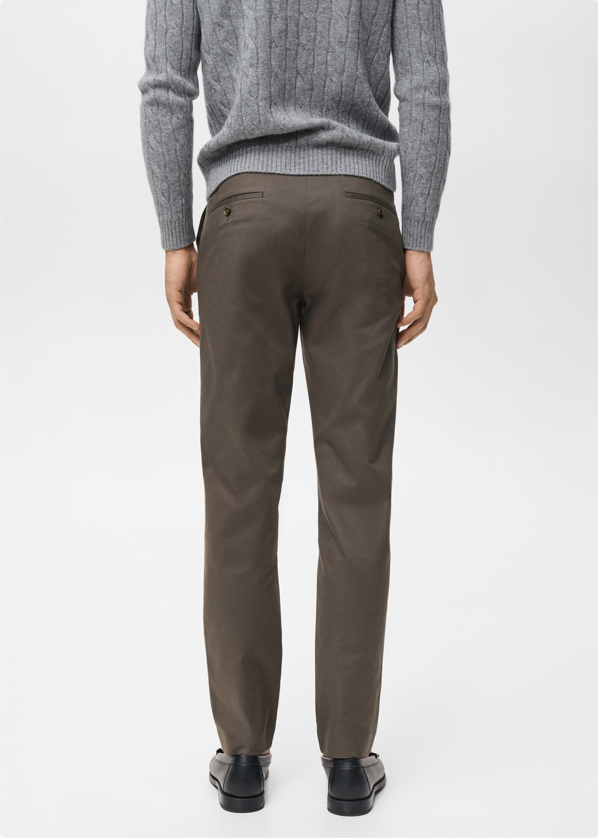 Dublino slim-fit chino trousers - Reverse of the article, Chocolate. Ref: 17085973-00.