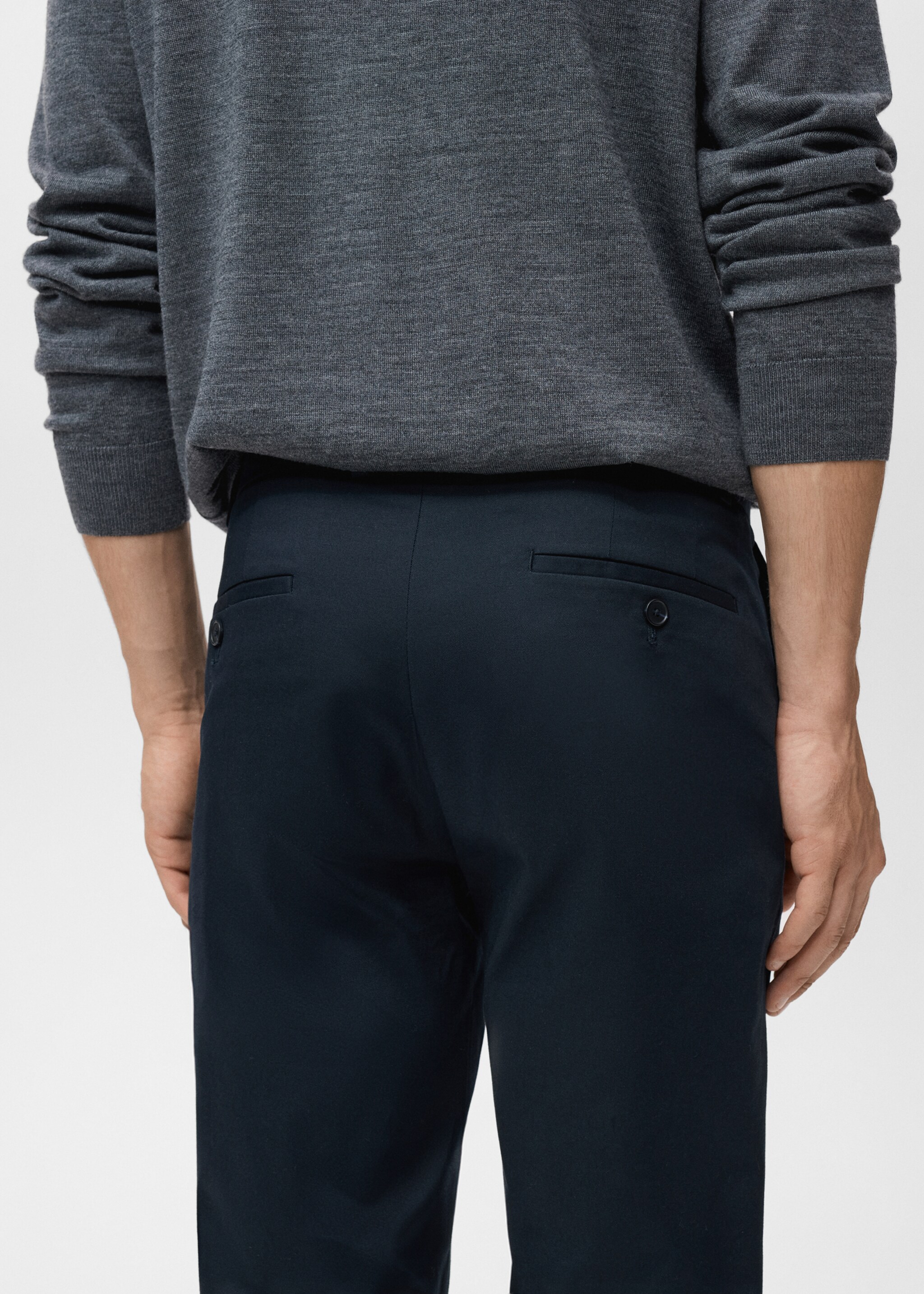 Dublino slim-fit chino trousers - Details of the article 6, Night Blue. Ref: 17085973-00.