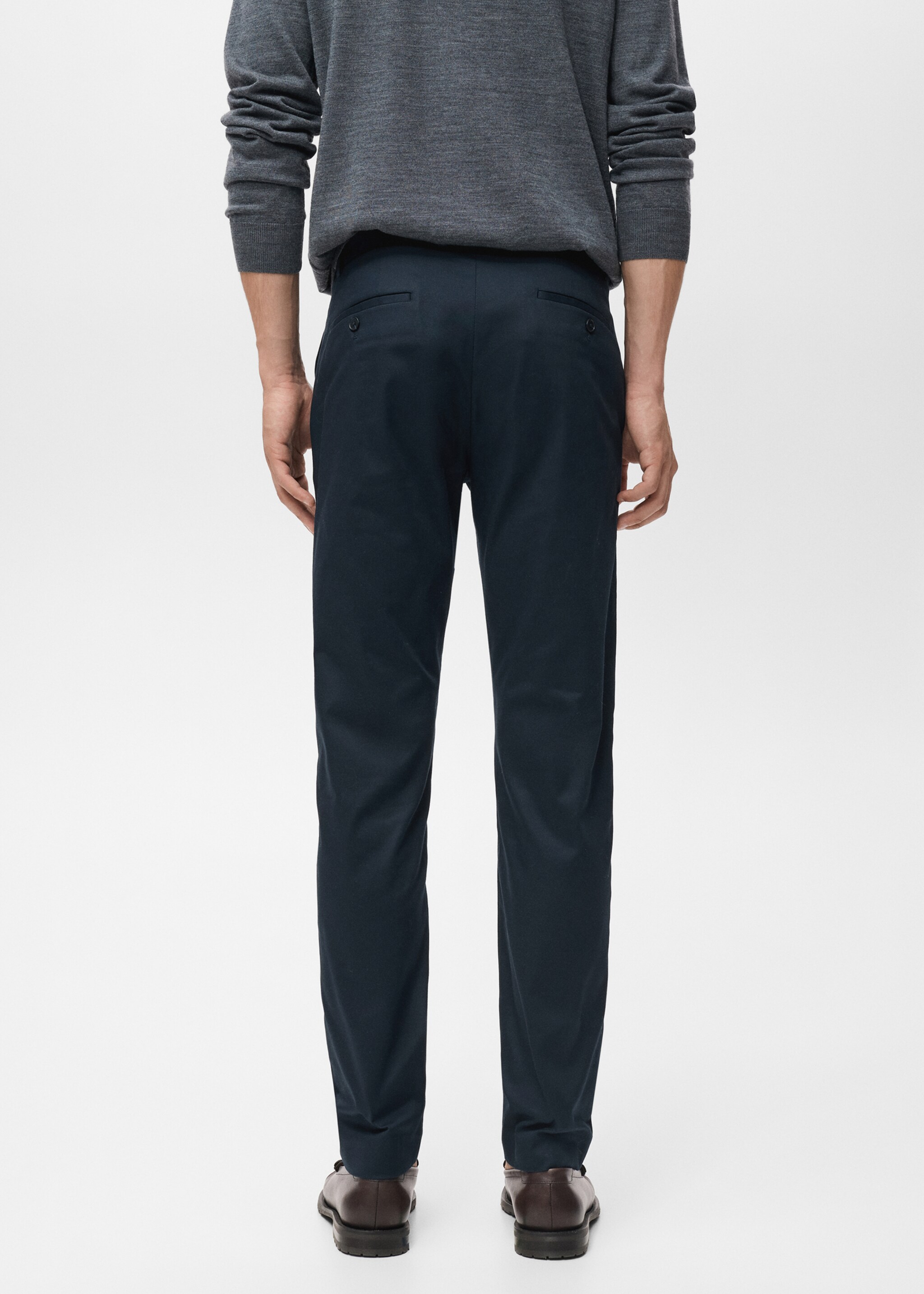 Dublino slim-fit chino trousers - Reverse of the article, Night Blue. Ref: 17085973-00.