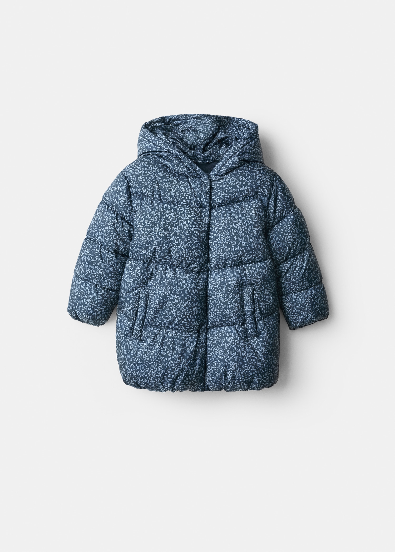 Anorak largo acolchado flores