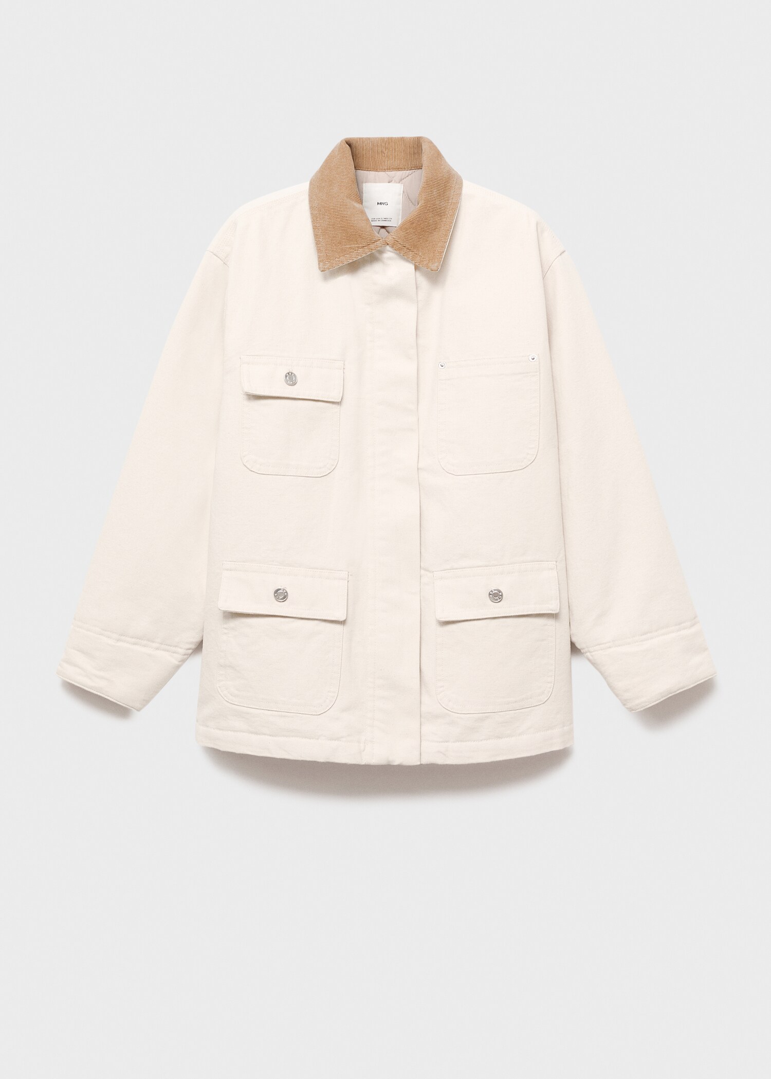 Denim parka with corduroy collar - Article without model