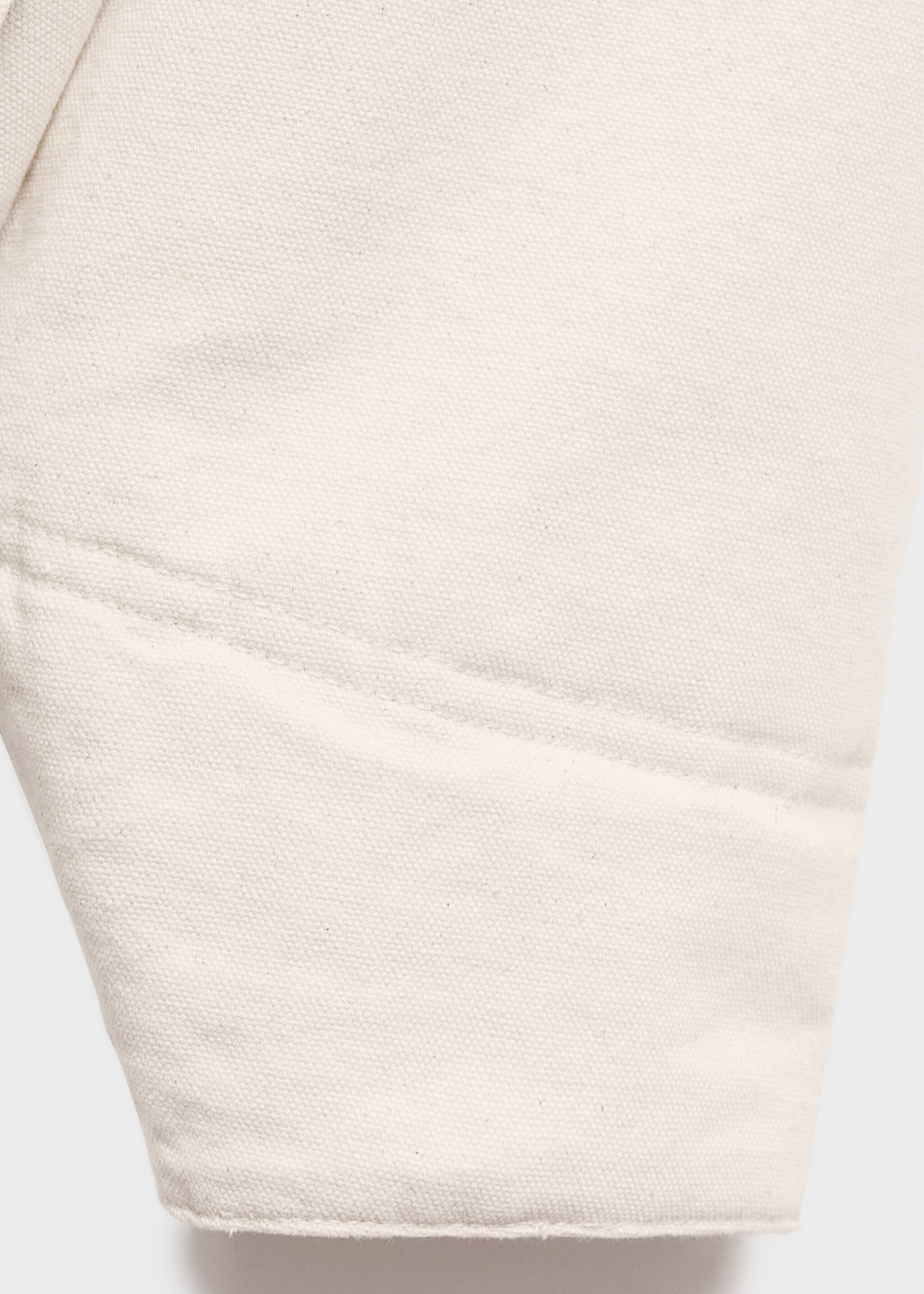 Denim parka with corduroy collar - Details of the article 0, Ecru. Ref: 17085975-00.