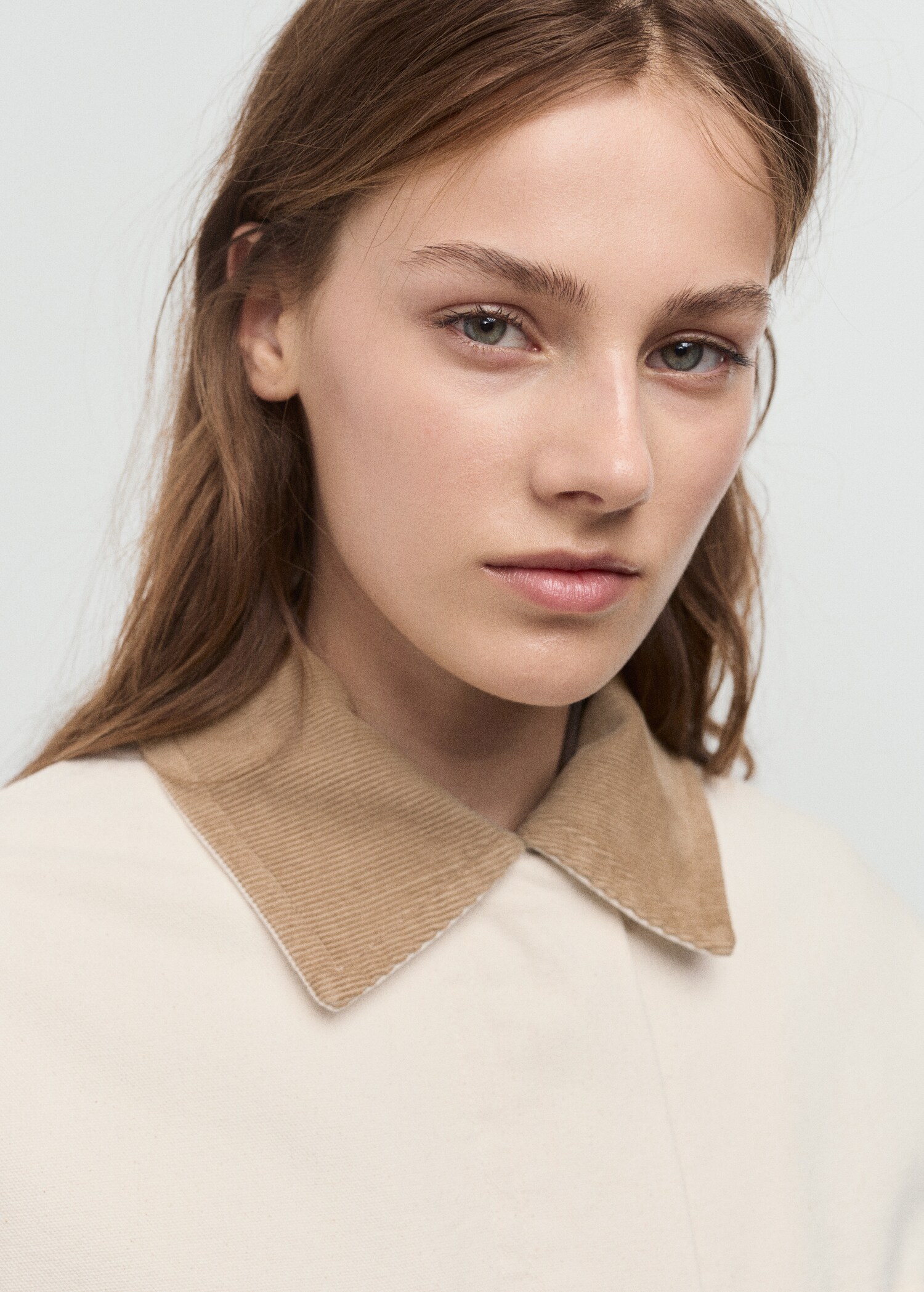 Denim parka with corduroy collar - Details of the article 1