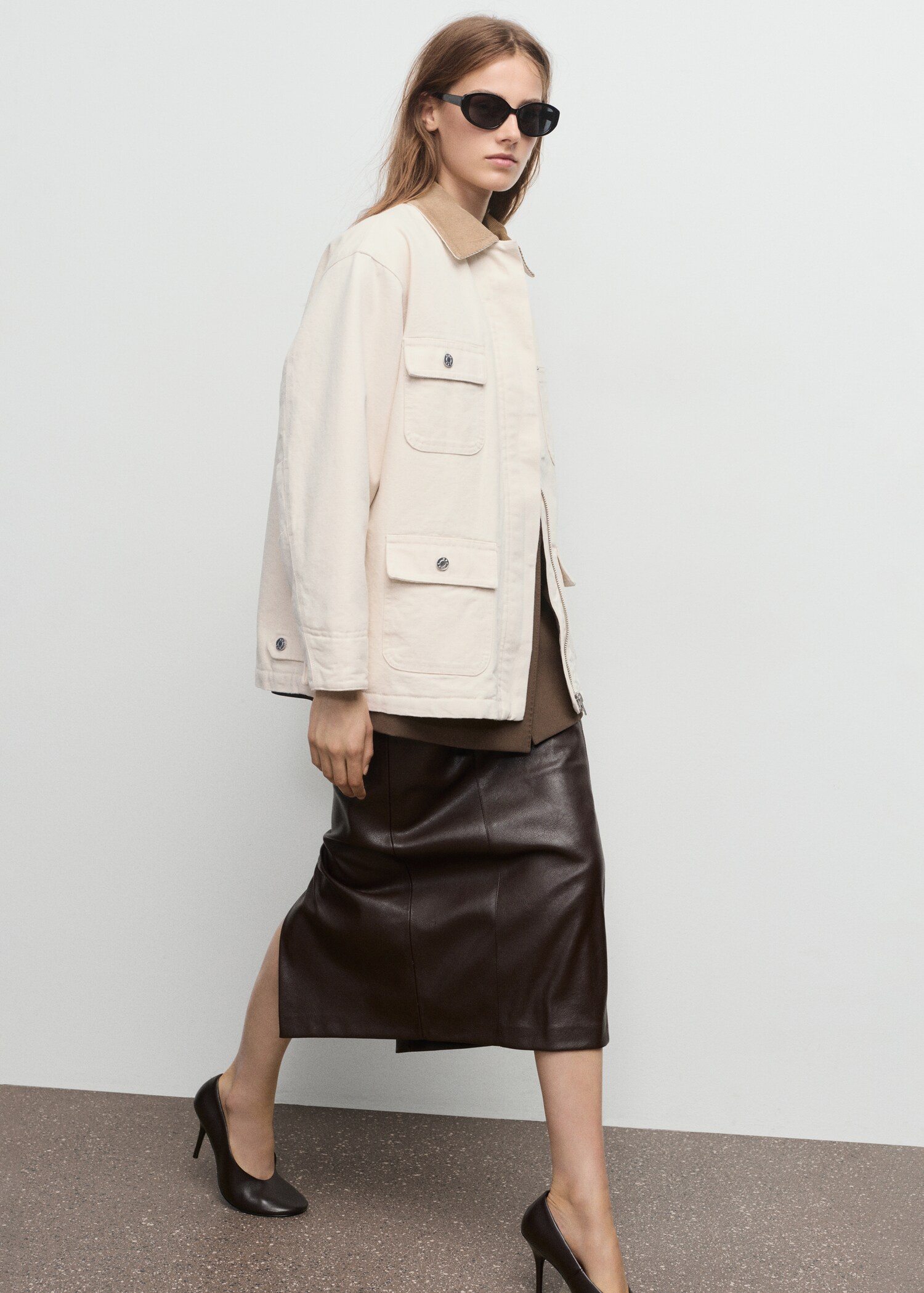 Denim parka with corduroy collar - Details of the article 6
