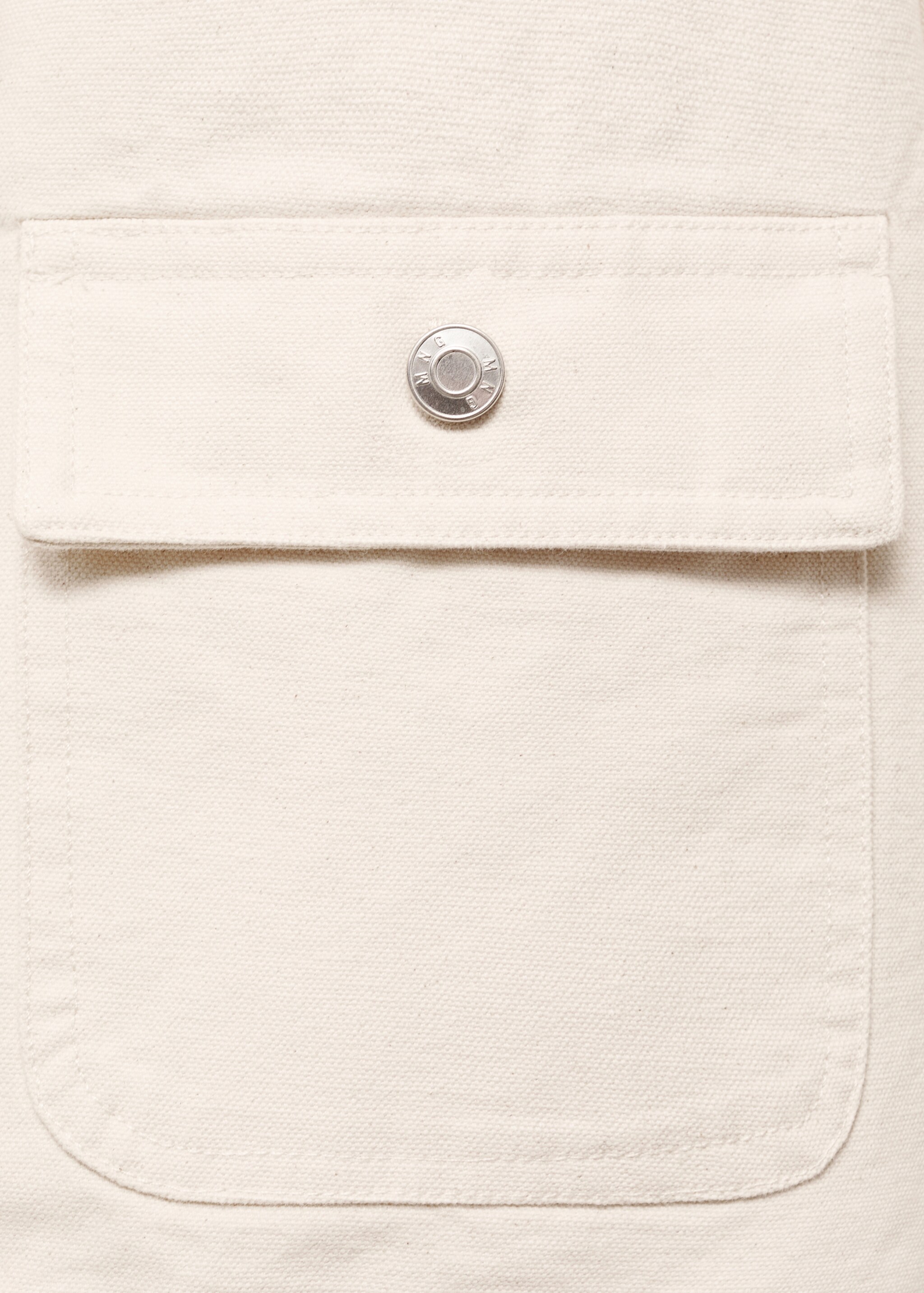 Denim parka with corduroy collar - Details of the article 8, Ecru. Ref: 17085975-00.