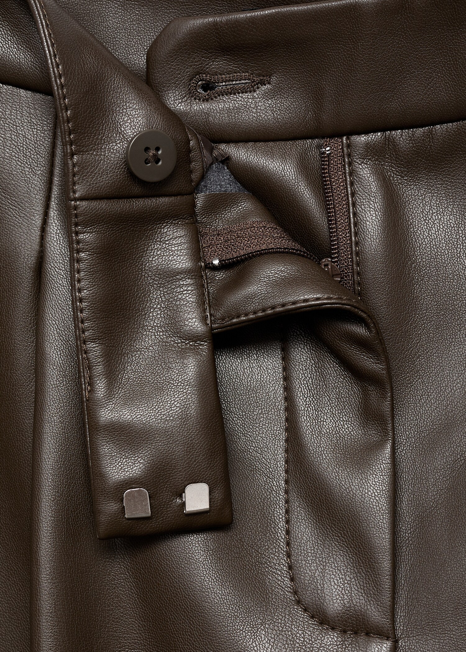 Wide leg faux leather trousers - Details of the article 8