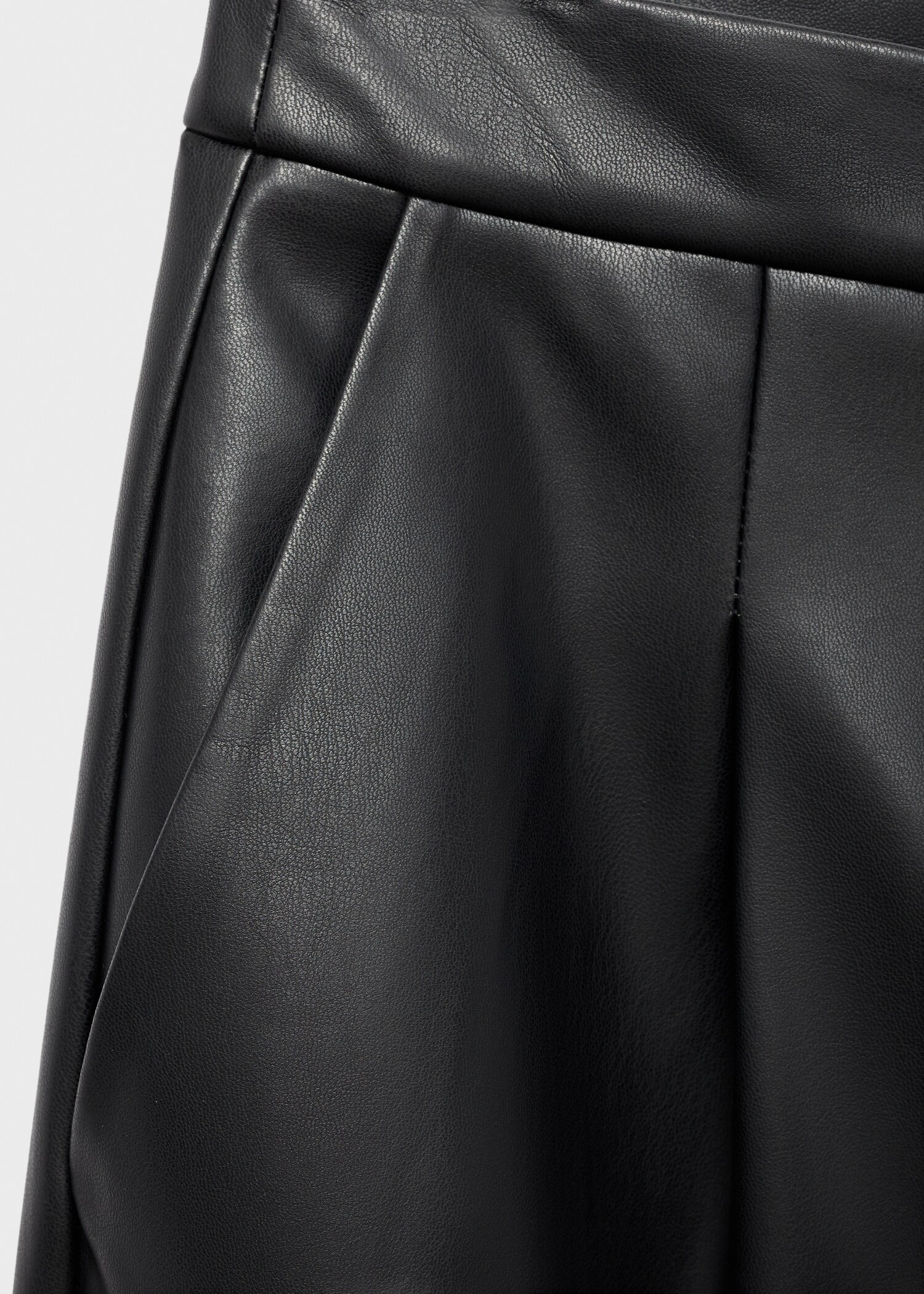 Wide leg faux leather trousers - Details of the article 0