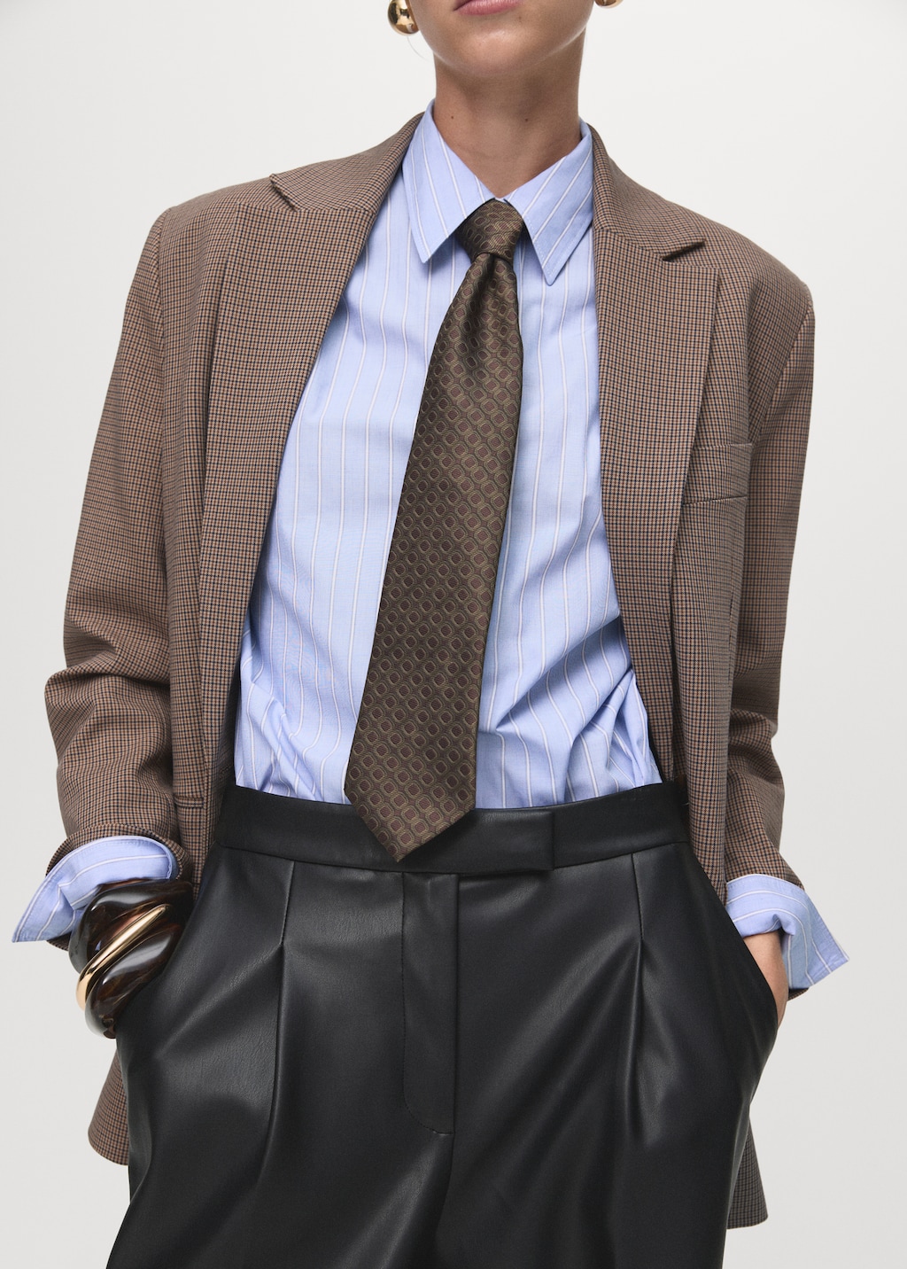 Wide-leg leather trousers