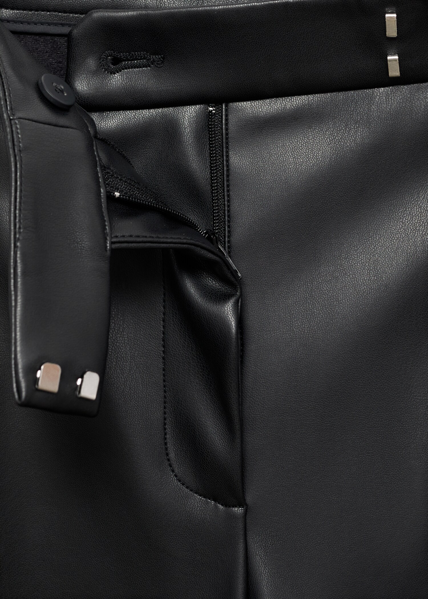 Wide leg faux leather trousers - Details of the article 8