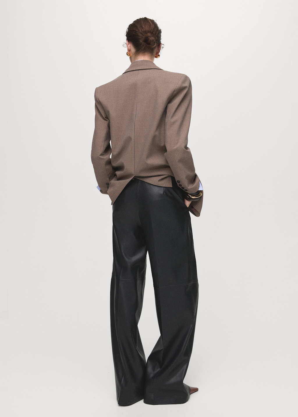 Wide-leg leather trousers
