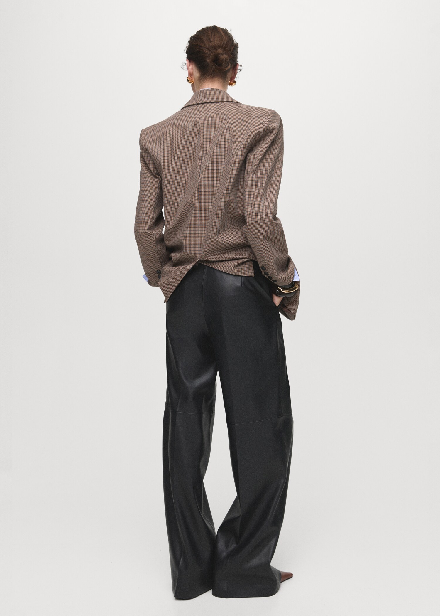Wide leg faux leather trousers - Reverse of the article