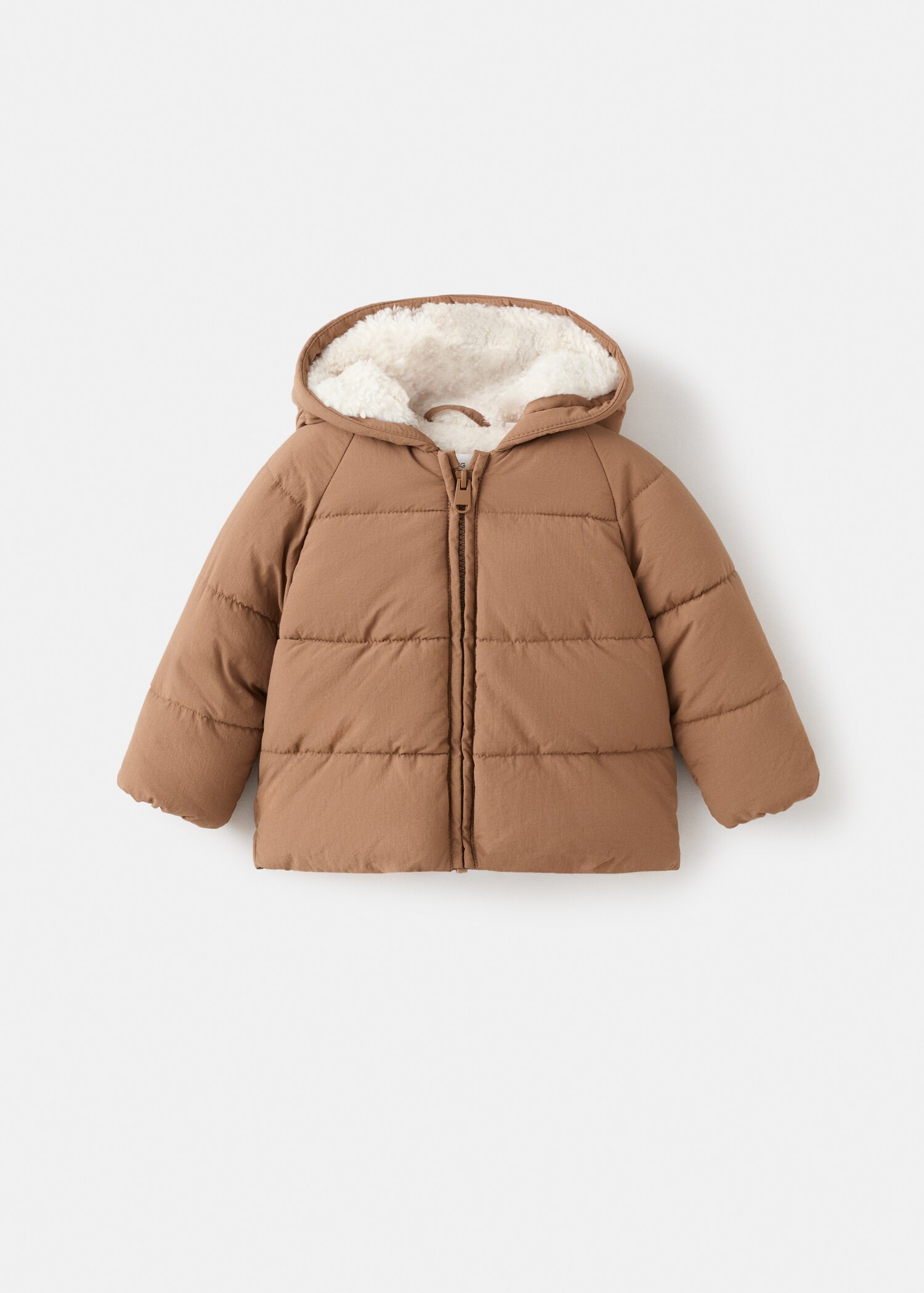 Fur-effect quilted coat - Article without model
