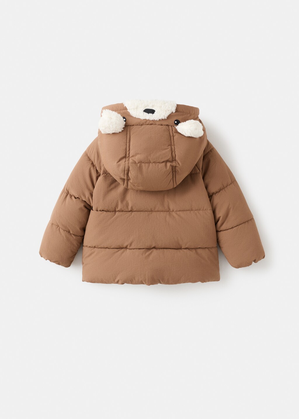 Fur-effect quilted coat