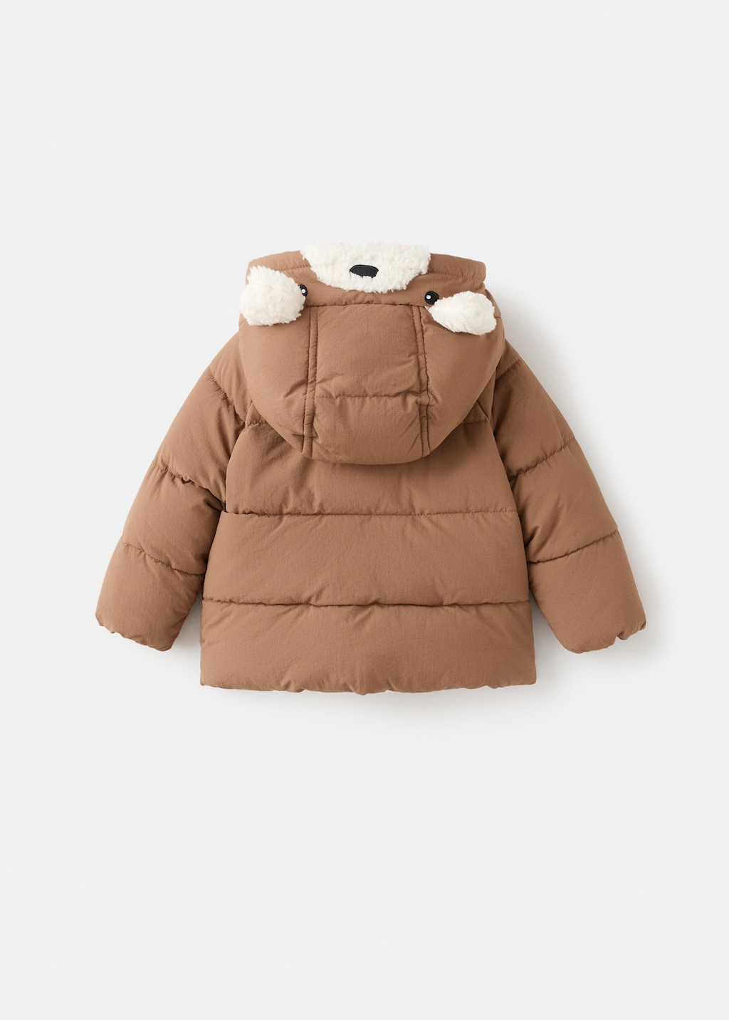 Fur-effect quilted coat
