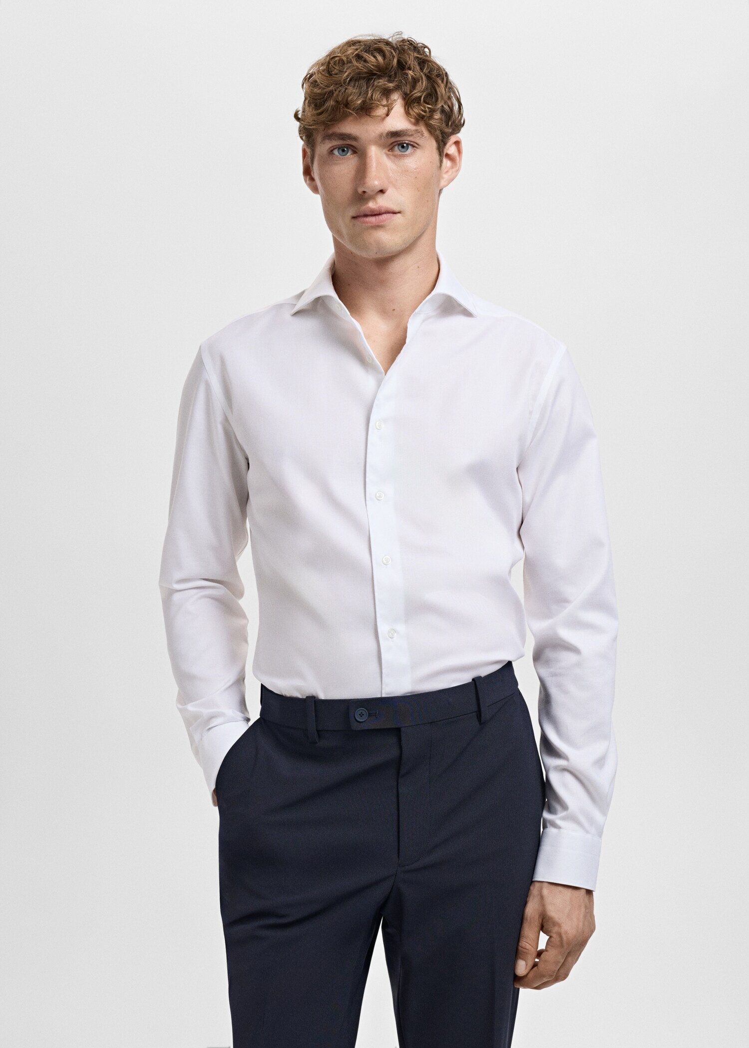 100% cotton slim-fit formal shirt - Medium plane