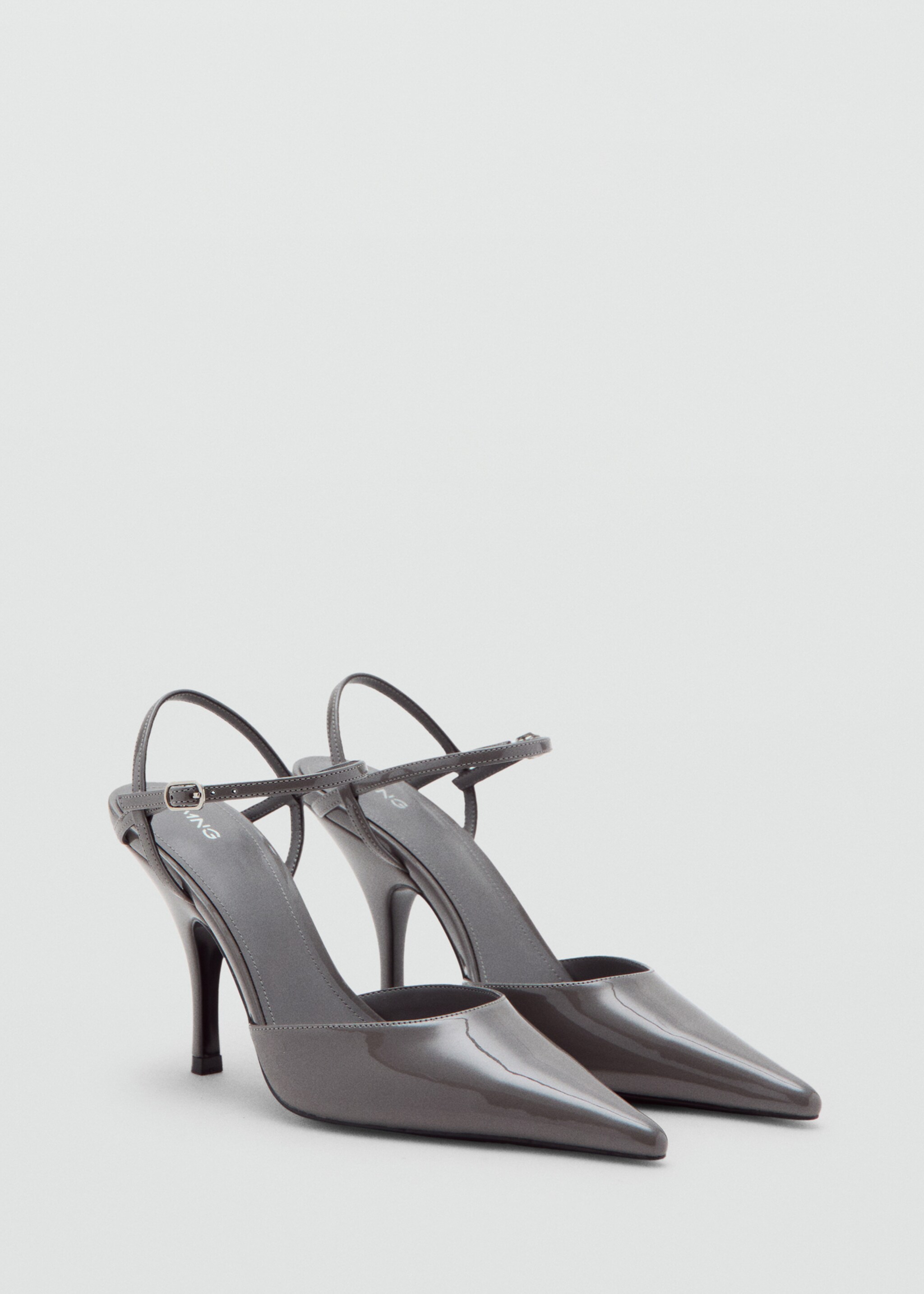 Patent leather heel shoes - Medium plane, Grey. Ref: 17085990-00.