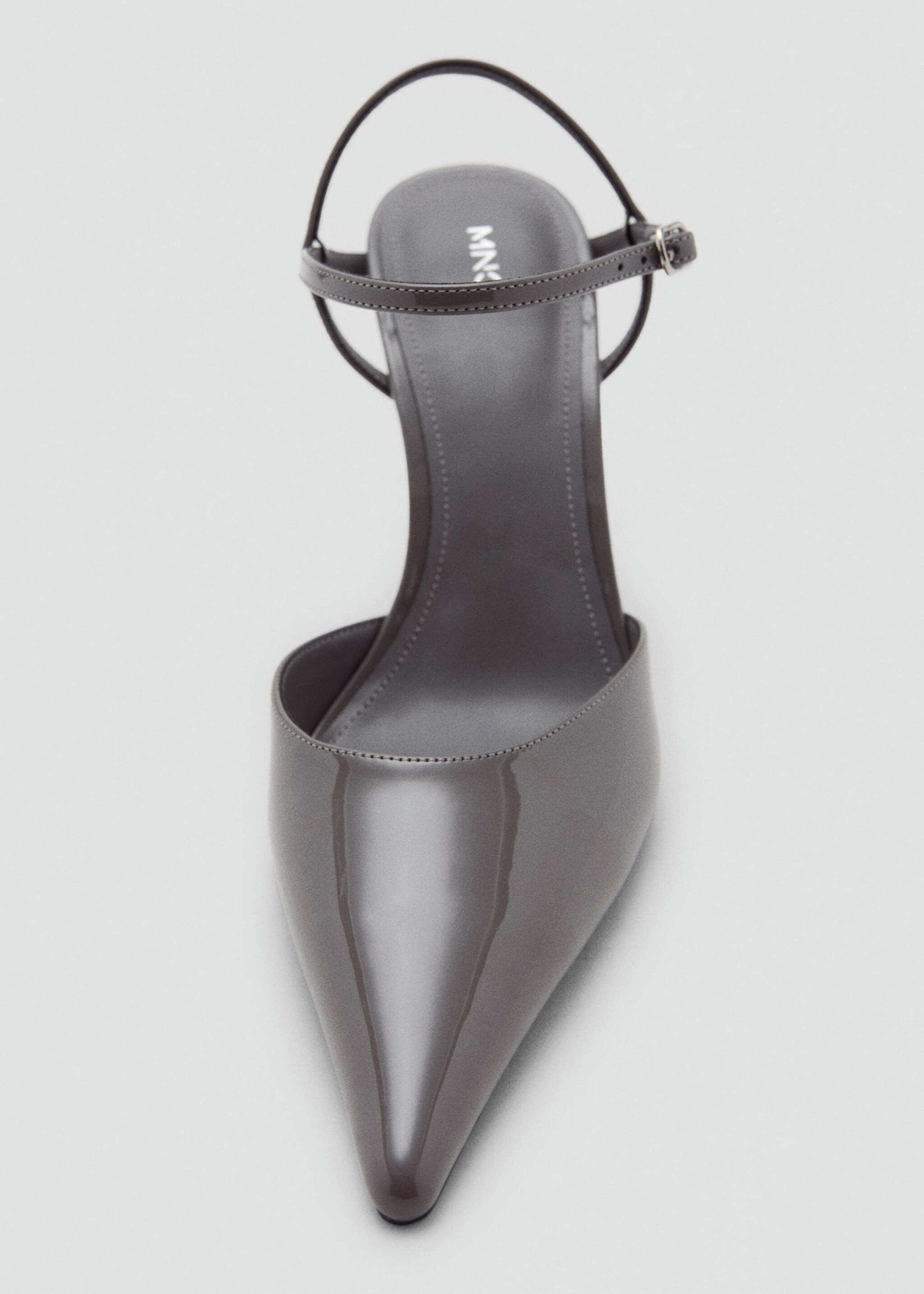 Patent leather heel shoes - Details of the article 2, Grey. Ref: 17085990-00.