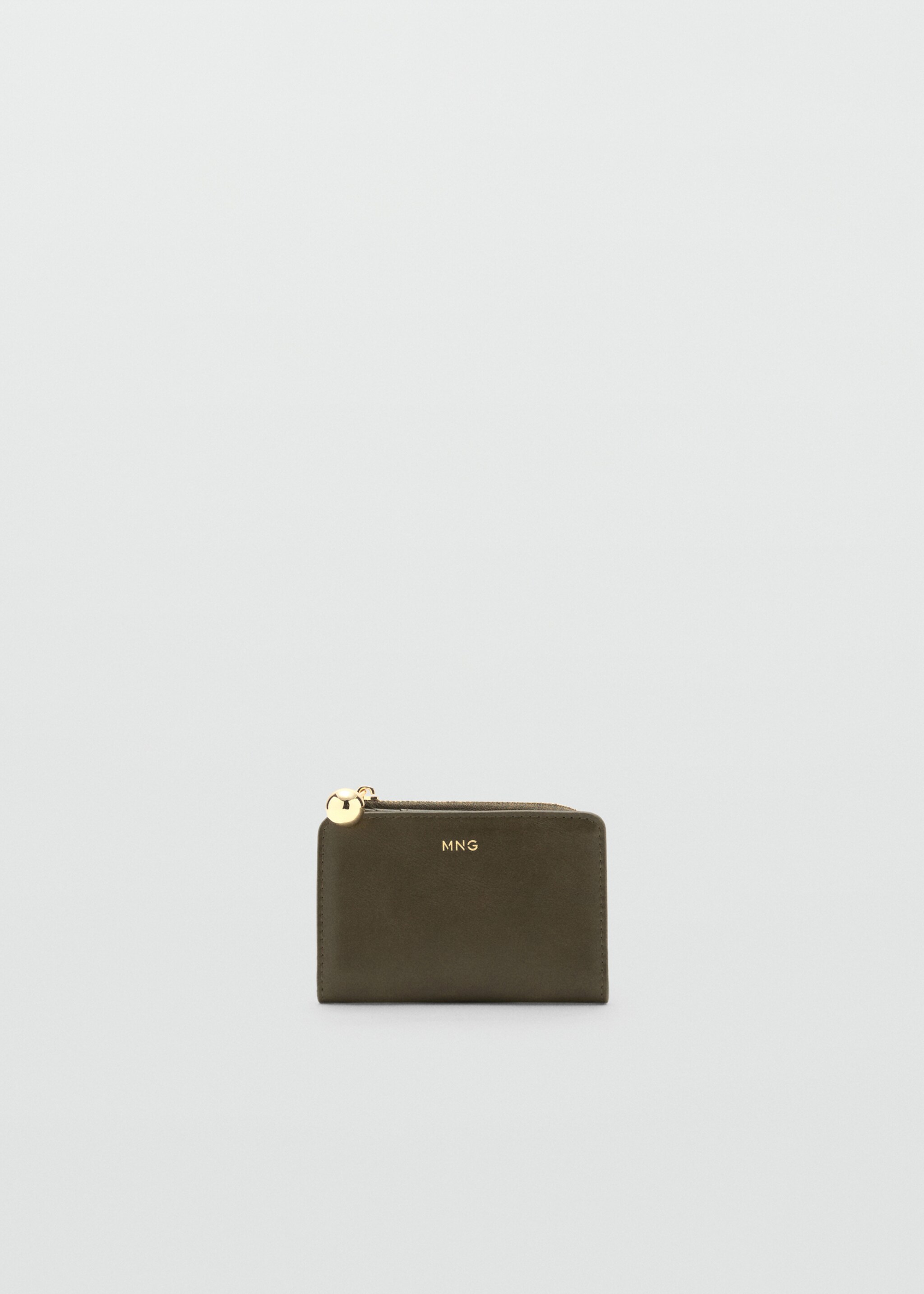 Wallet with mini-beads and flap - Article without model, Khaki. Ref: 17085995-00.