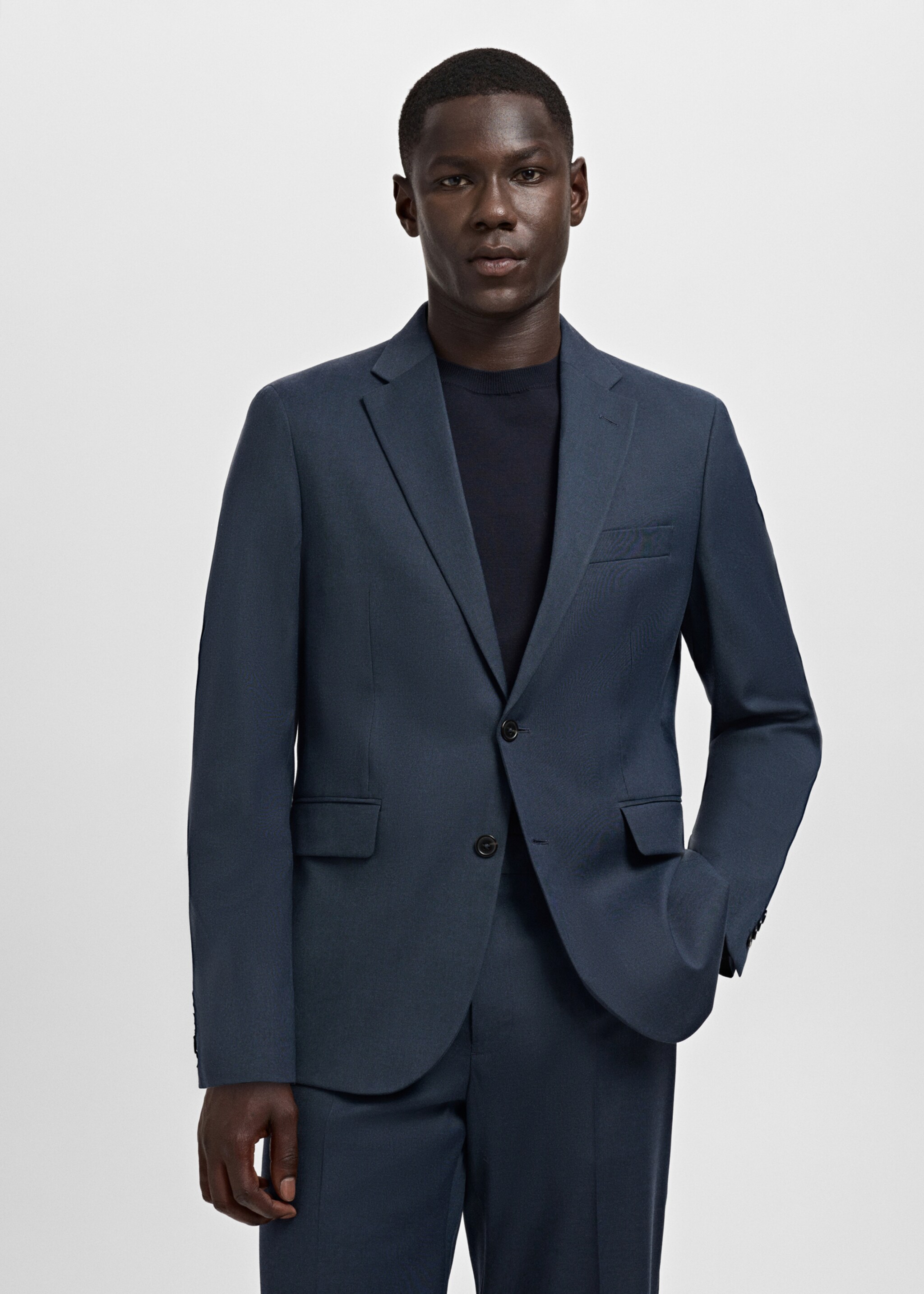 Americana traje London regular fit - Plano medio, Azul marino. Ref: 17085997-00.