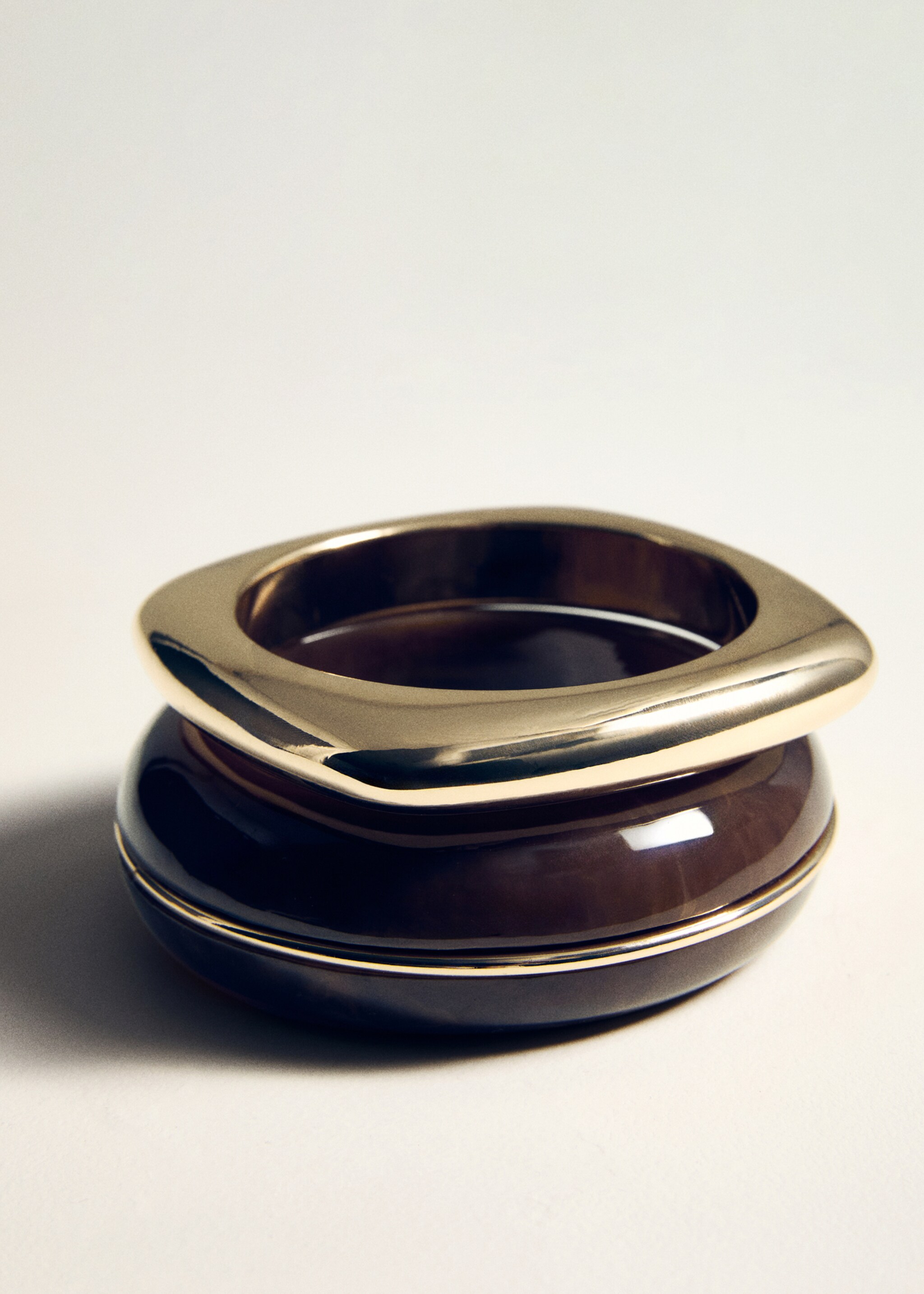Pack of 2 rigid bracelets - Детальніше про товар 5, Золотий. Ref: 17085998-00.