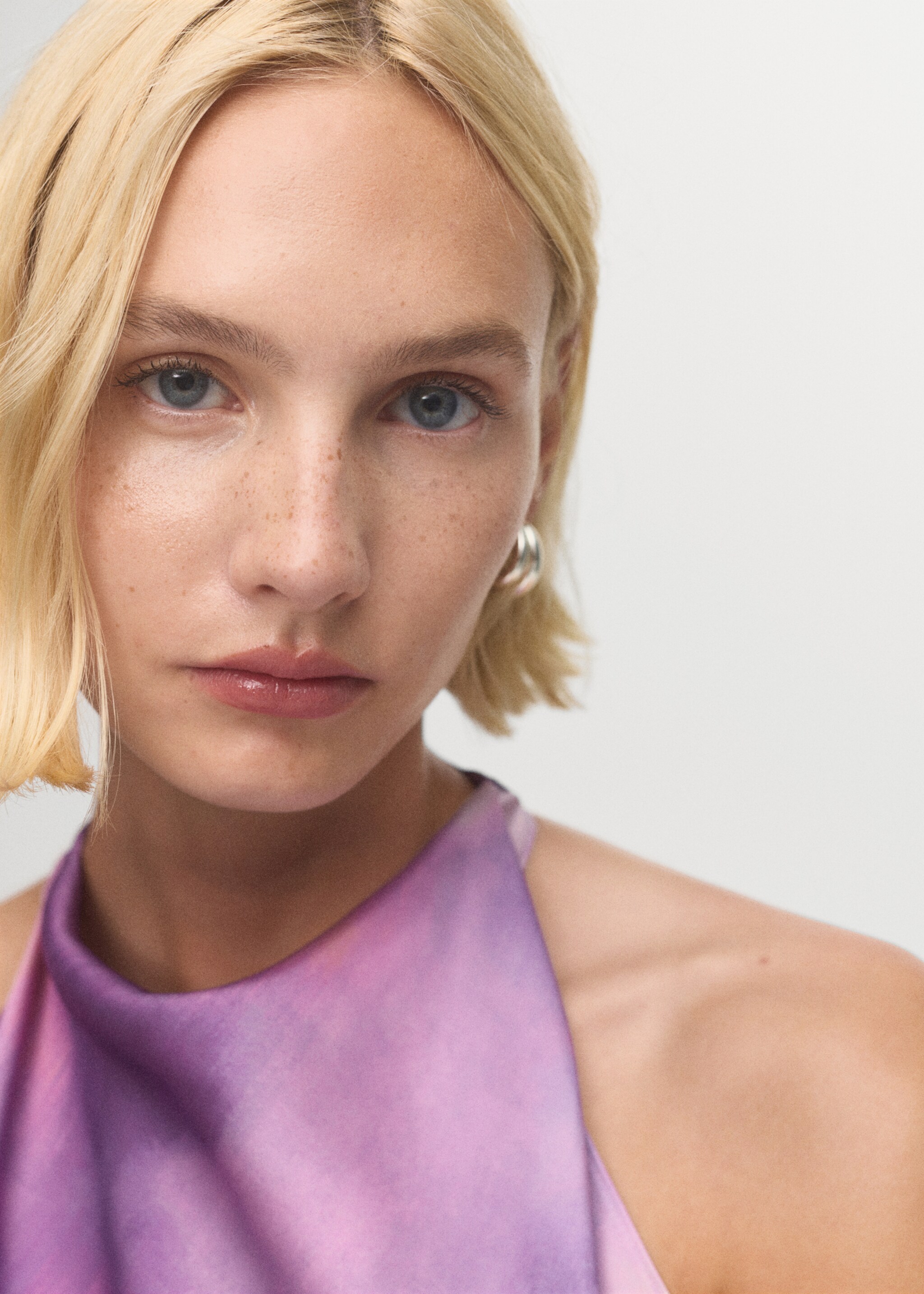 Chemisier tie-dye foulard - Détail de l'article 1, Violet clair/pastel. Ref: 17085999-00.