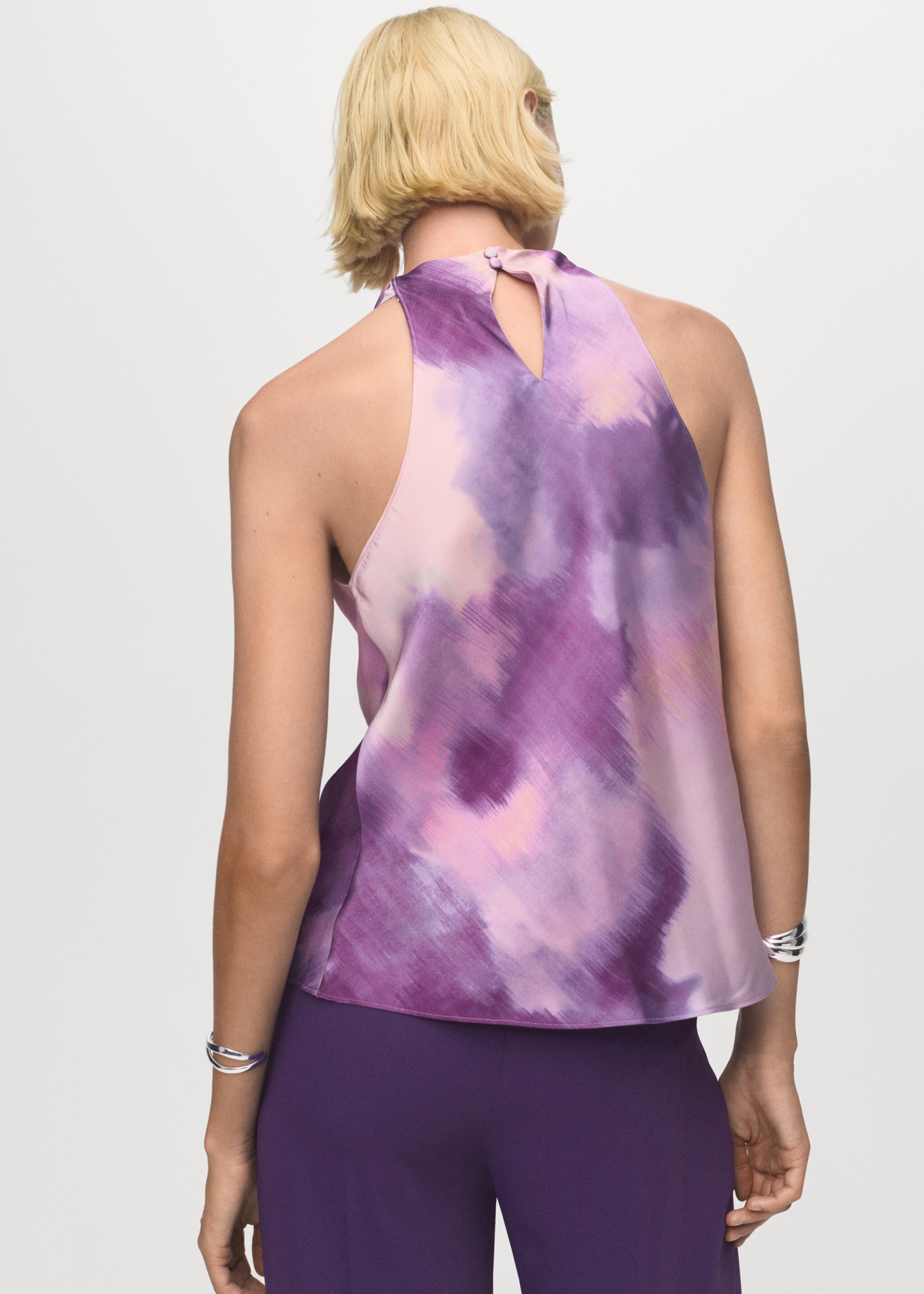 Chemisier tie-dye foulard - Verso de l’article, Violet clair/pastel. Ref: 17085999-00.