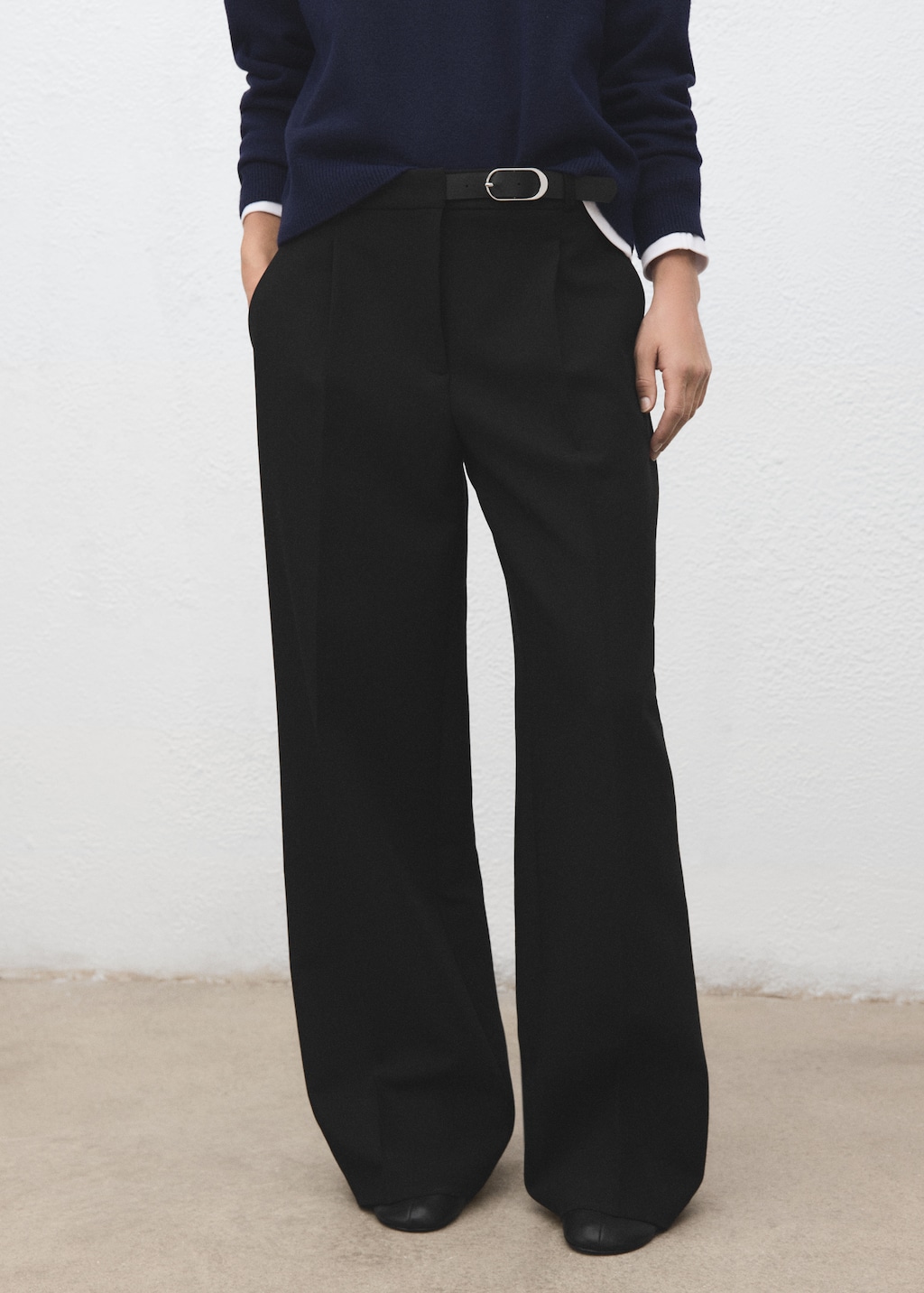 Combined trousers with belt