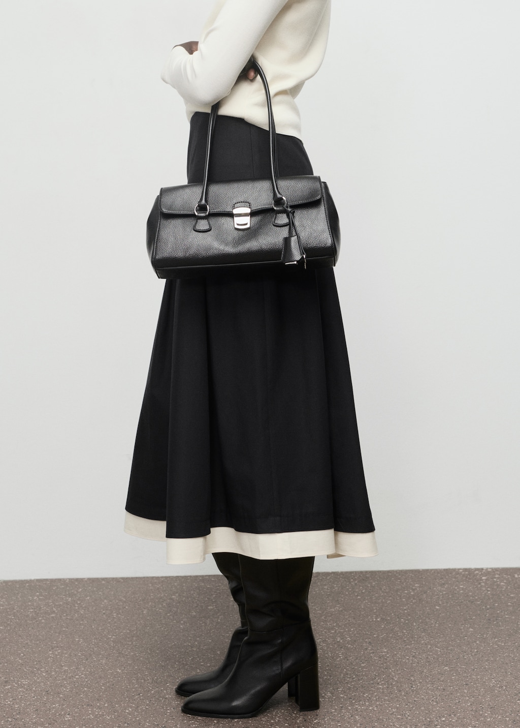 Combined pleated skirt