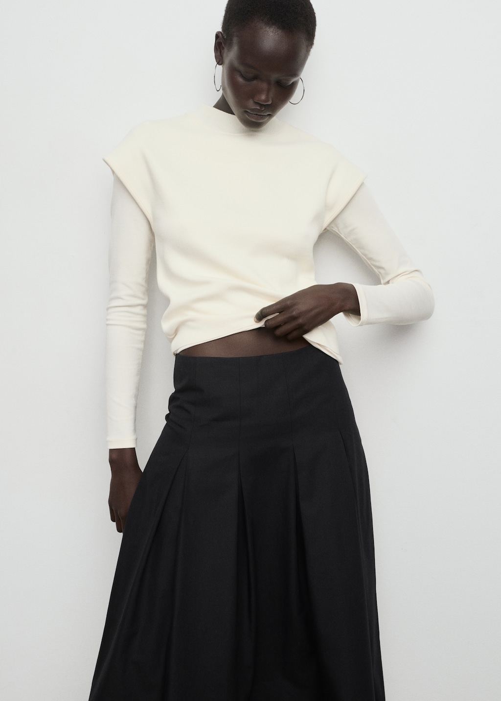 Combined pleated skirt - Women | MANGO Canada