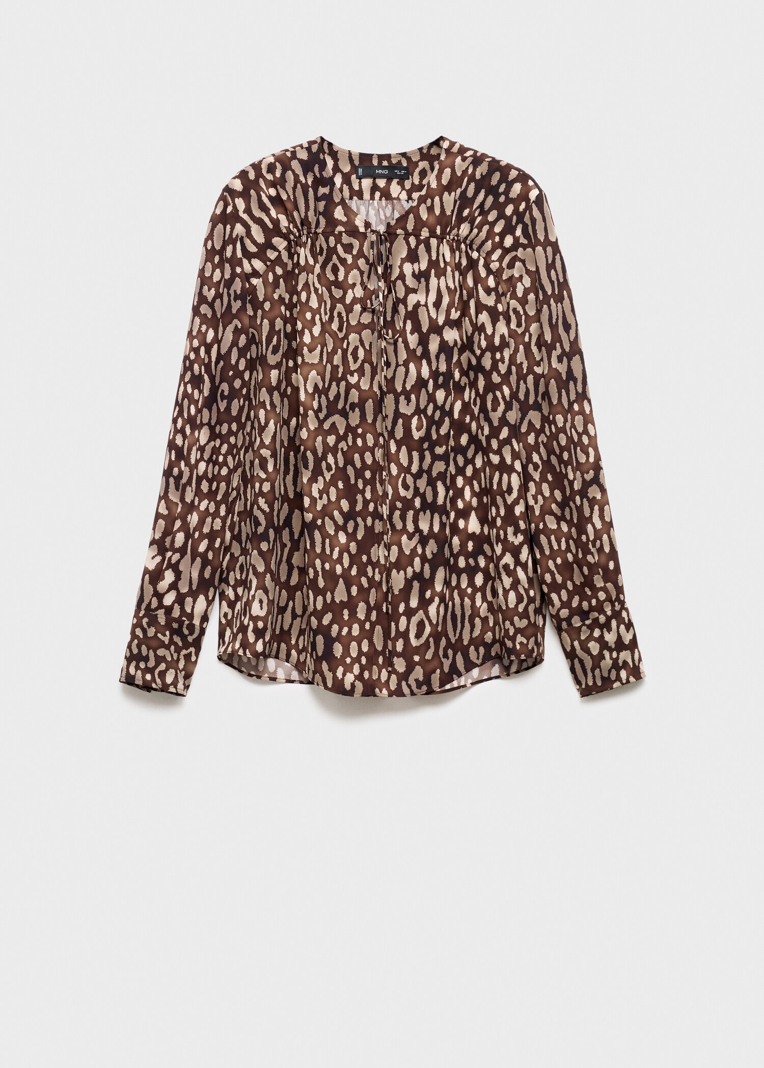 Leoparden-Satinbluse mit Schleife - Artikel ohne Model