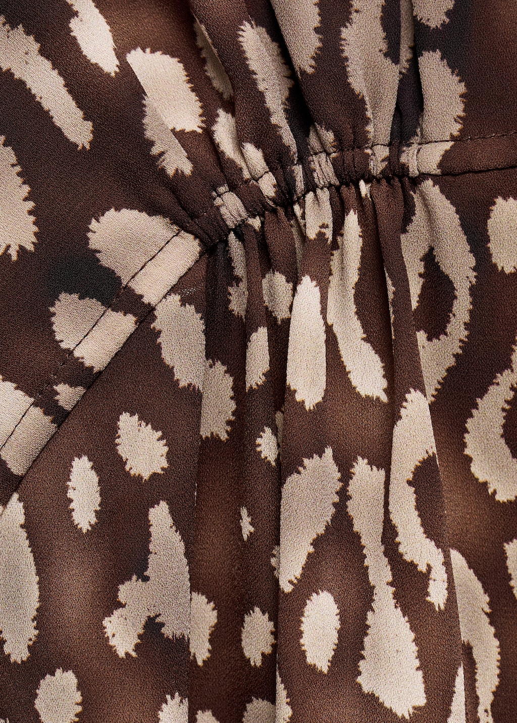 Satin leopard-print blouse with bow