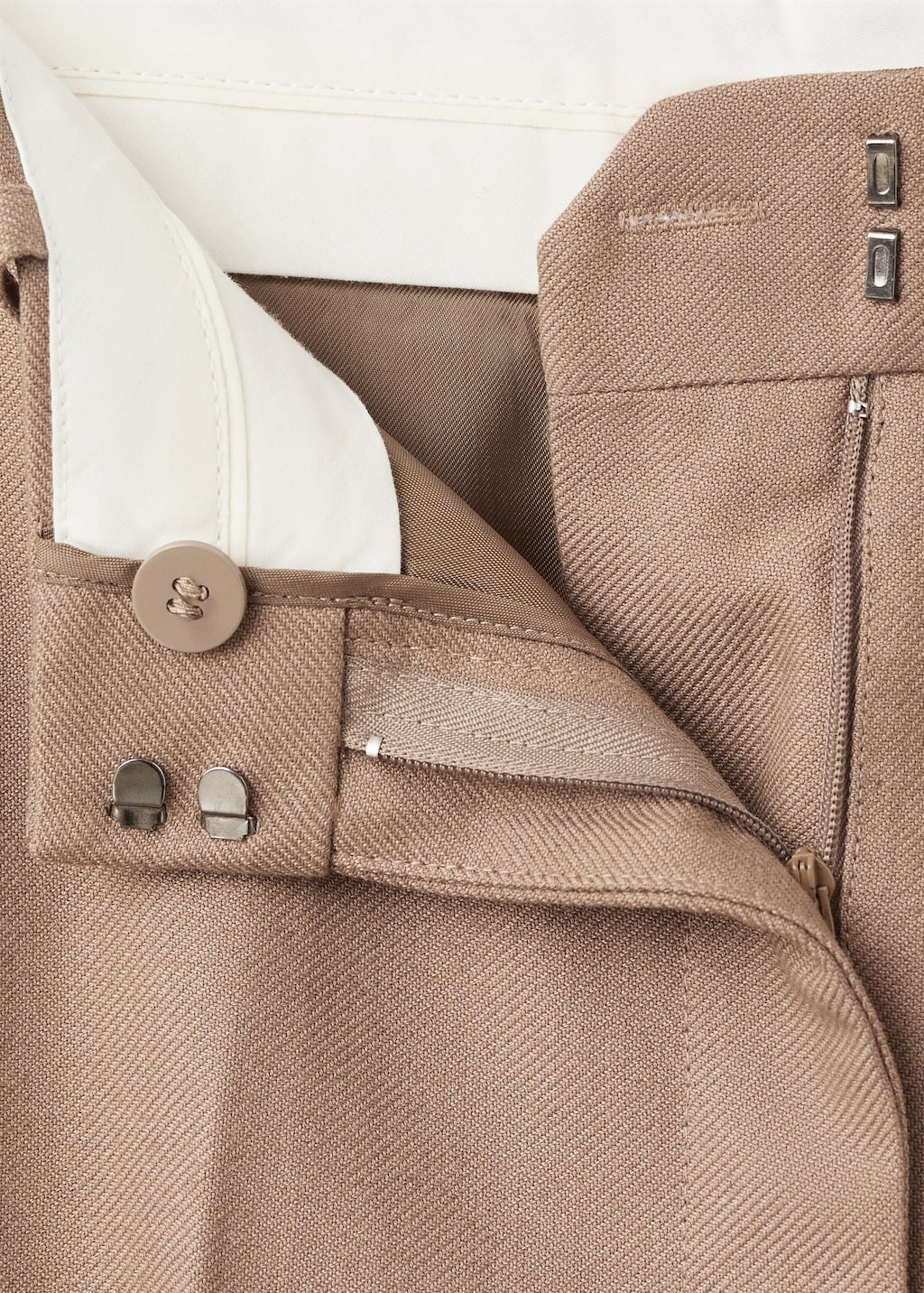 Straight wool-blend suit pants