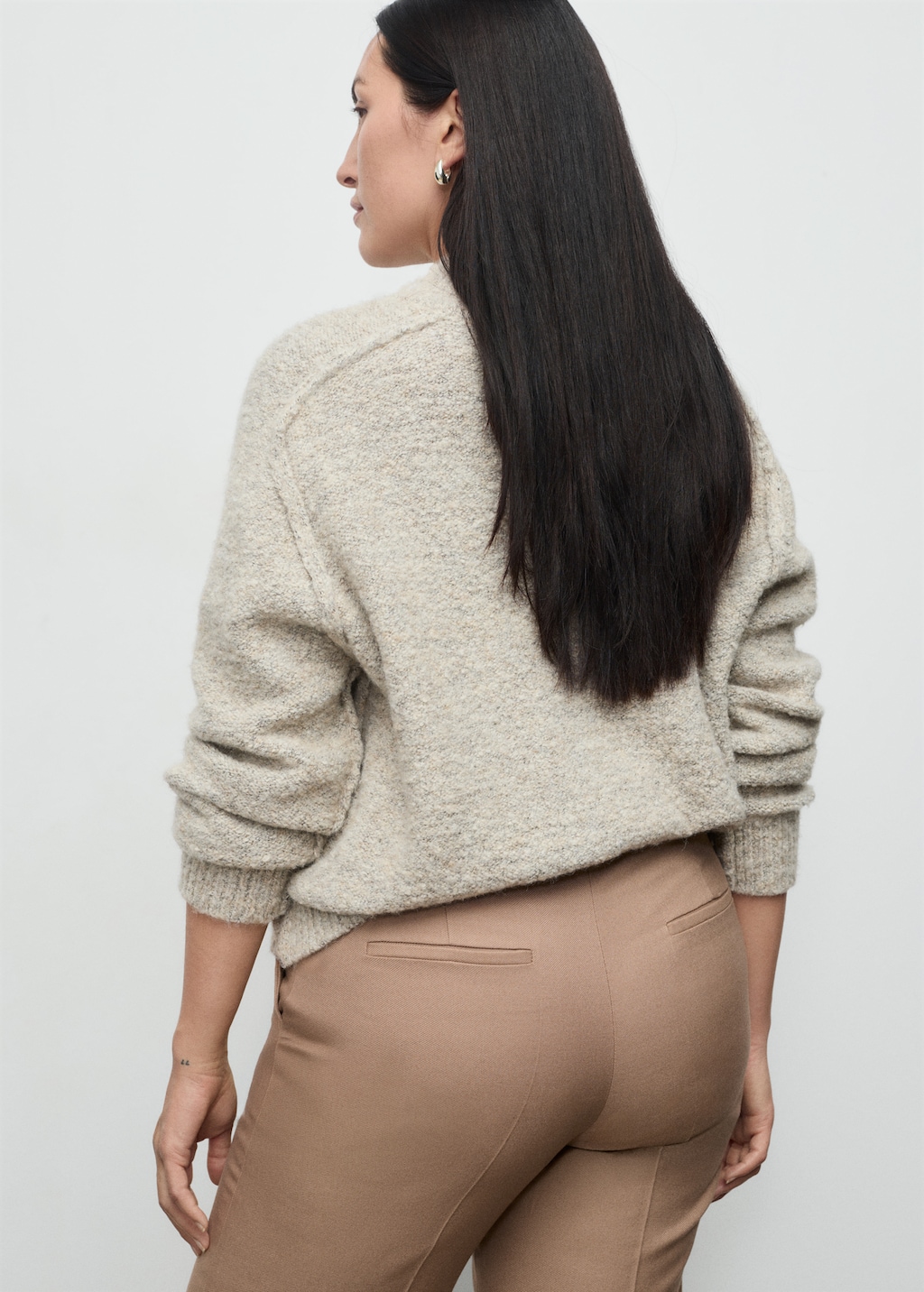 Straight wool-blend suit pants