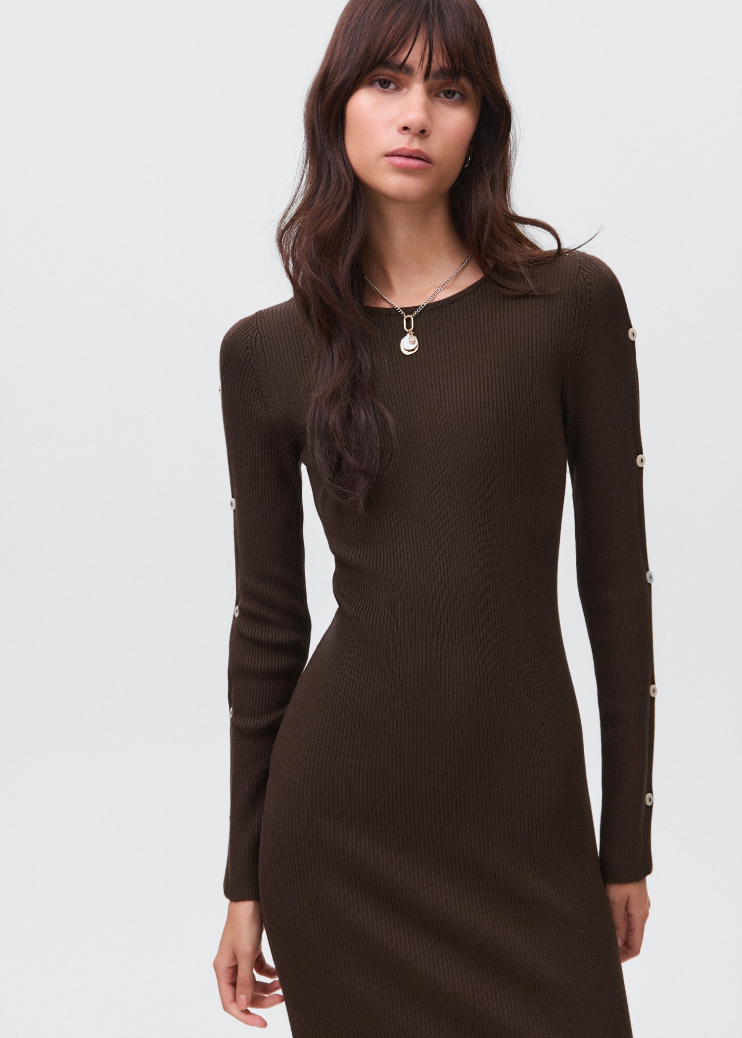 Long buttoned dress - Medium plane