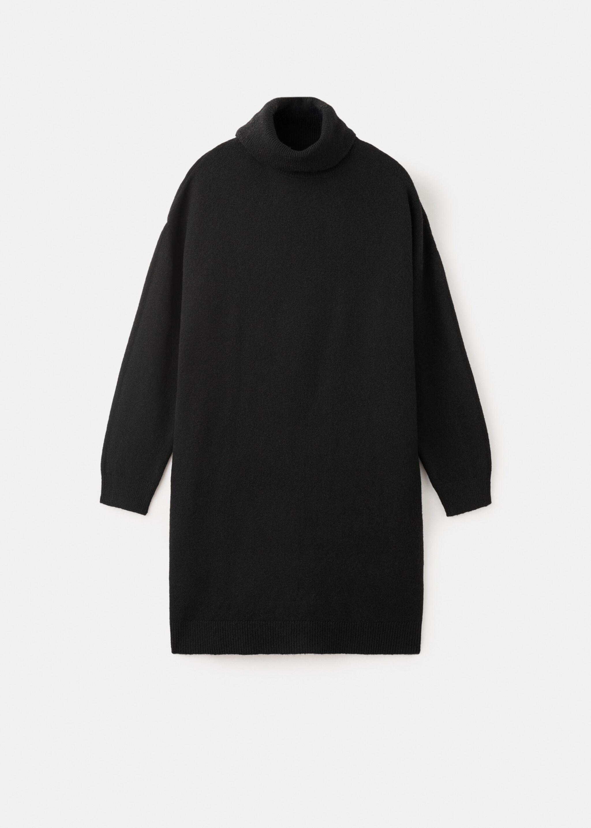 Turtle neck knit dress - Article without model, Black. Ref: 17086329-00.
