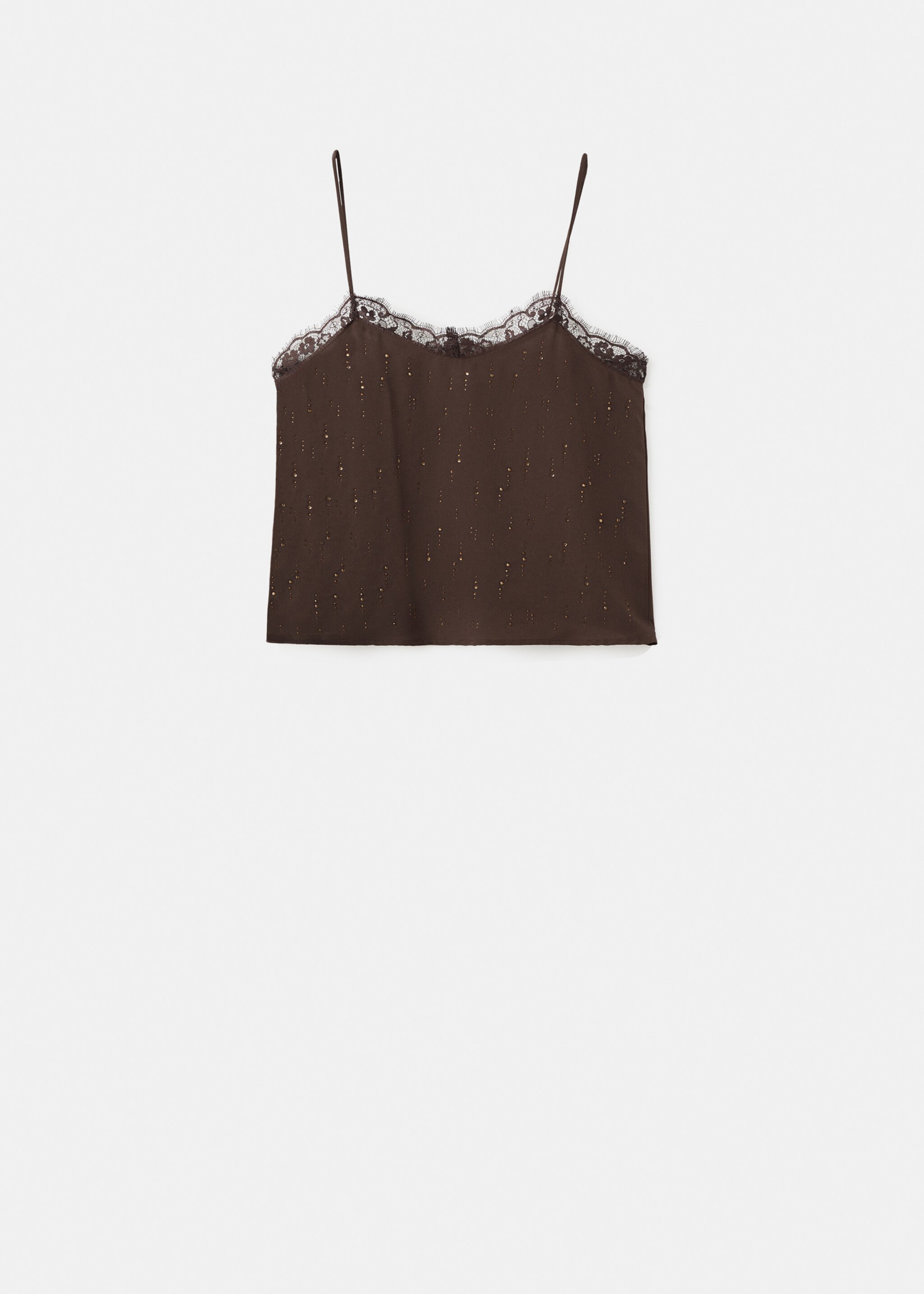 Top lingerie avec perles - Article sans modèle, Marron. Ref: 17086331-00.