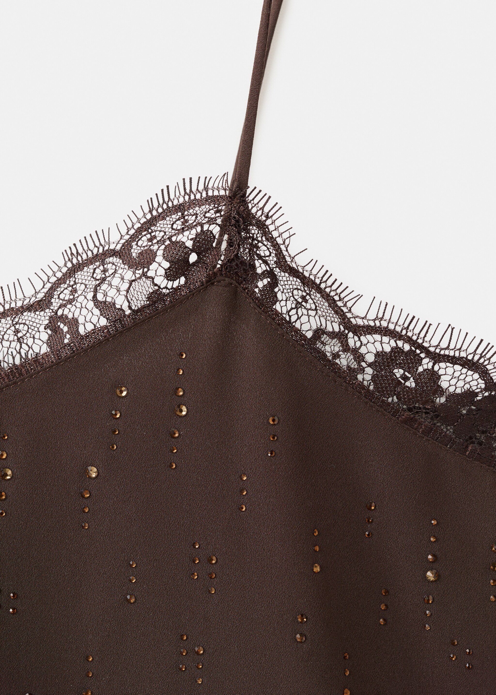 Top lingerie avec perles - Détail de l'article 8, Marron. Ref: 17086331-00.
