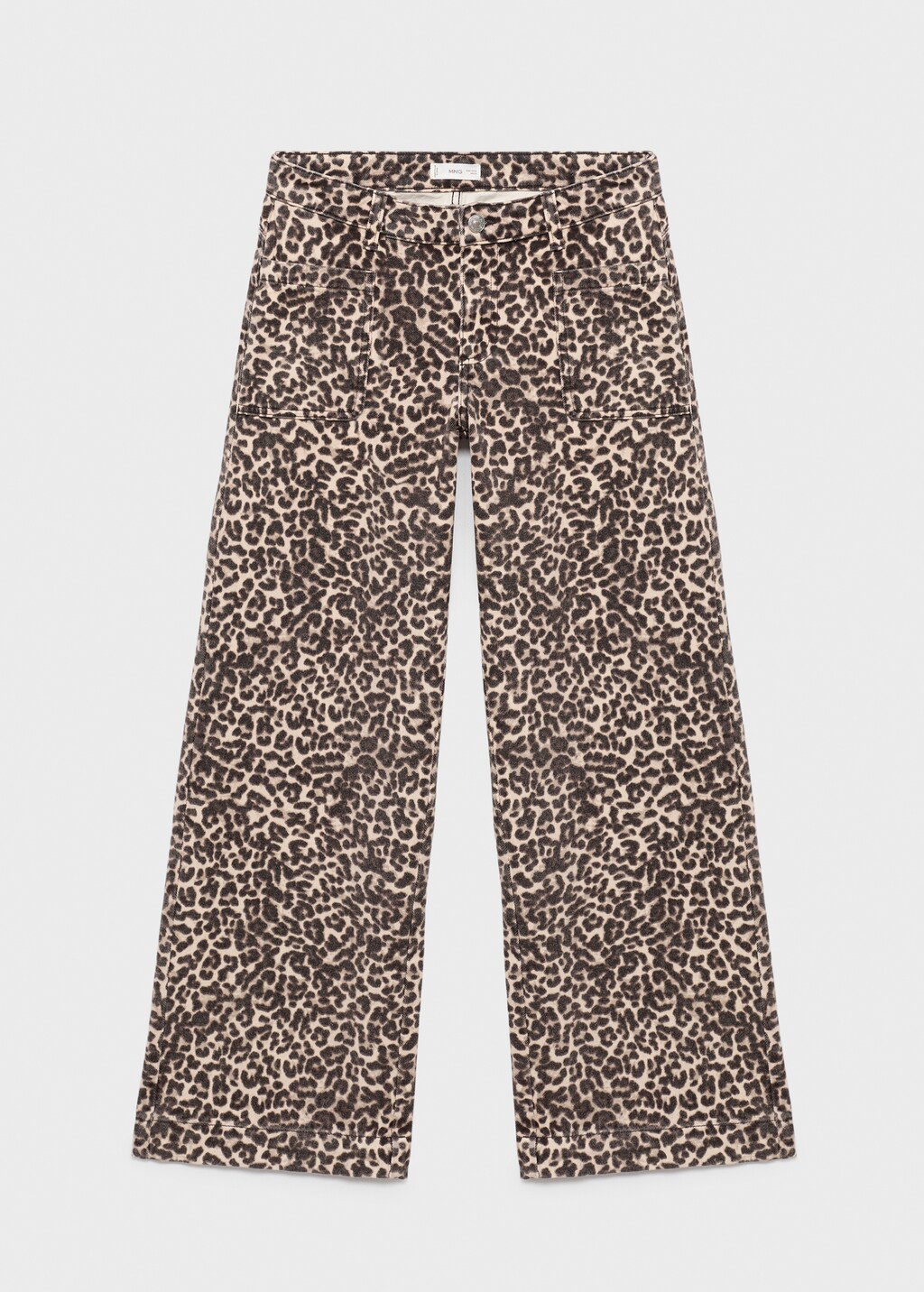 Low-waist animal-print jeans