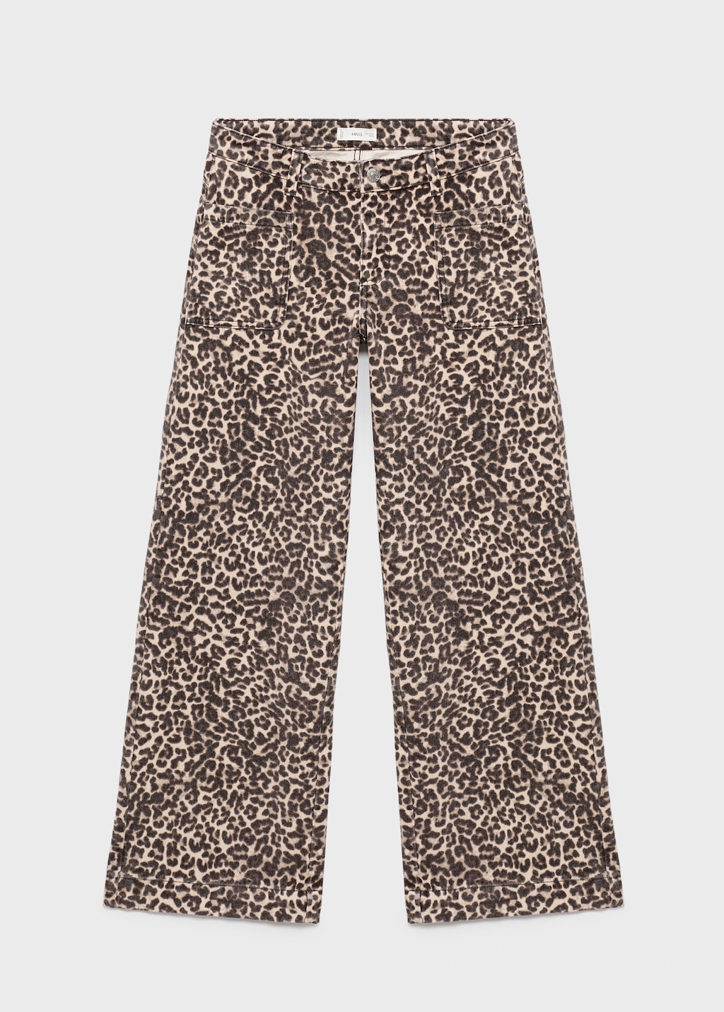 Low-waist animal-print jeans