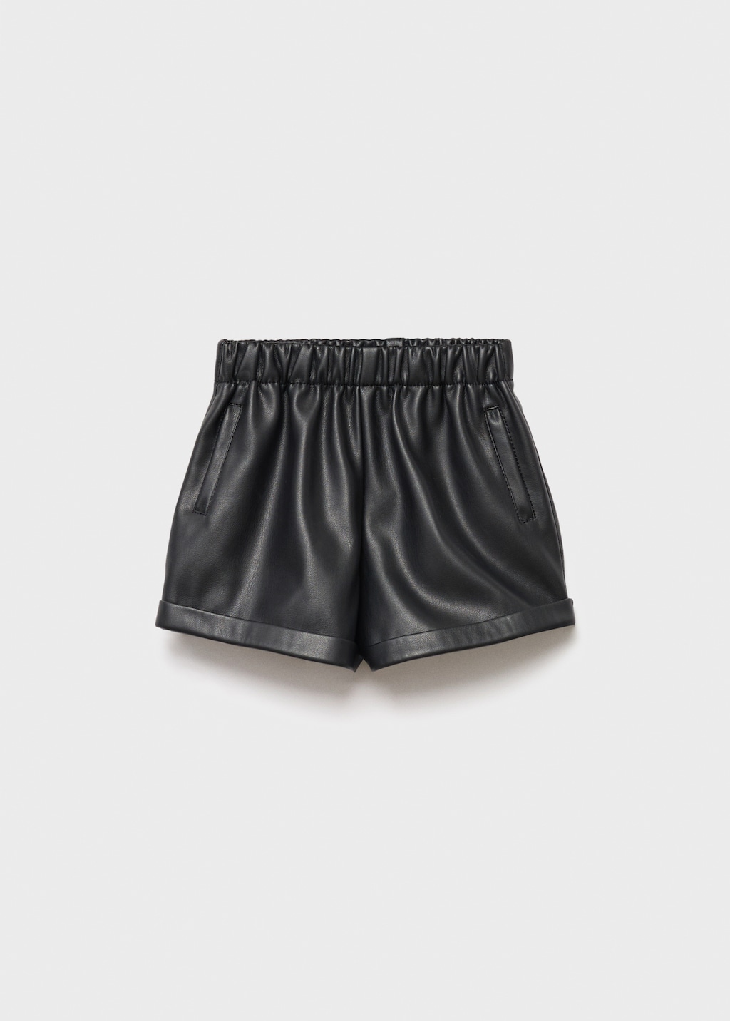 Faux-leather shorts