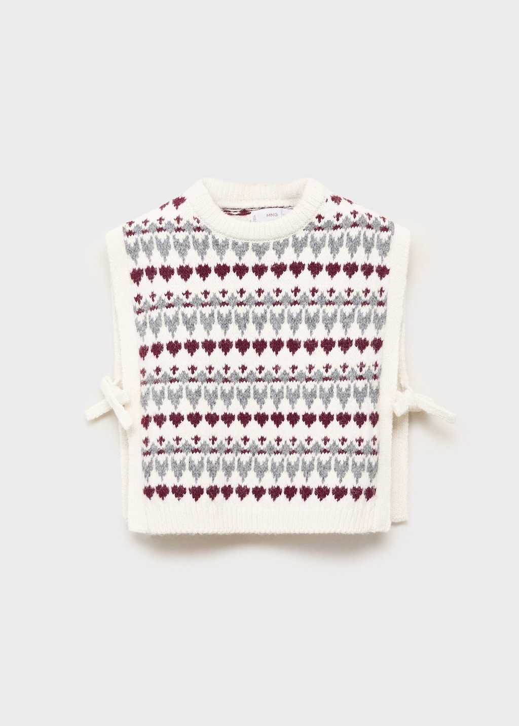 Knitted vest with heart pattern