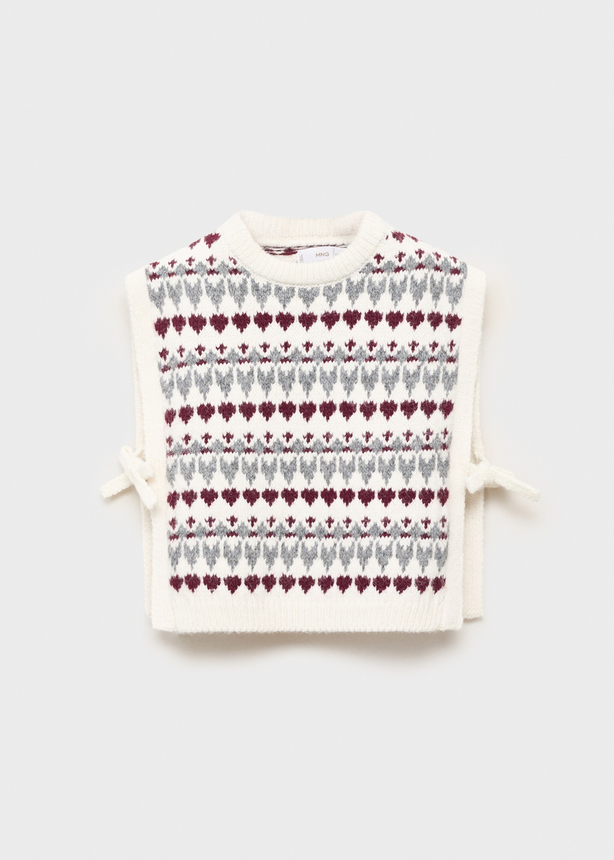 Heart knit vest - Verso do artigo, Branco-pérola. Ref: 17086337-00.