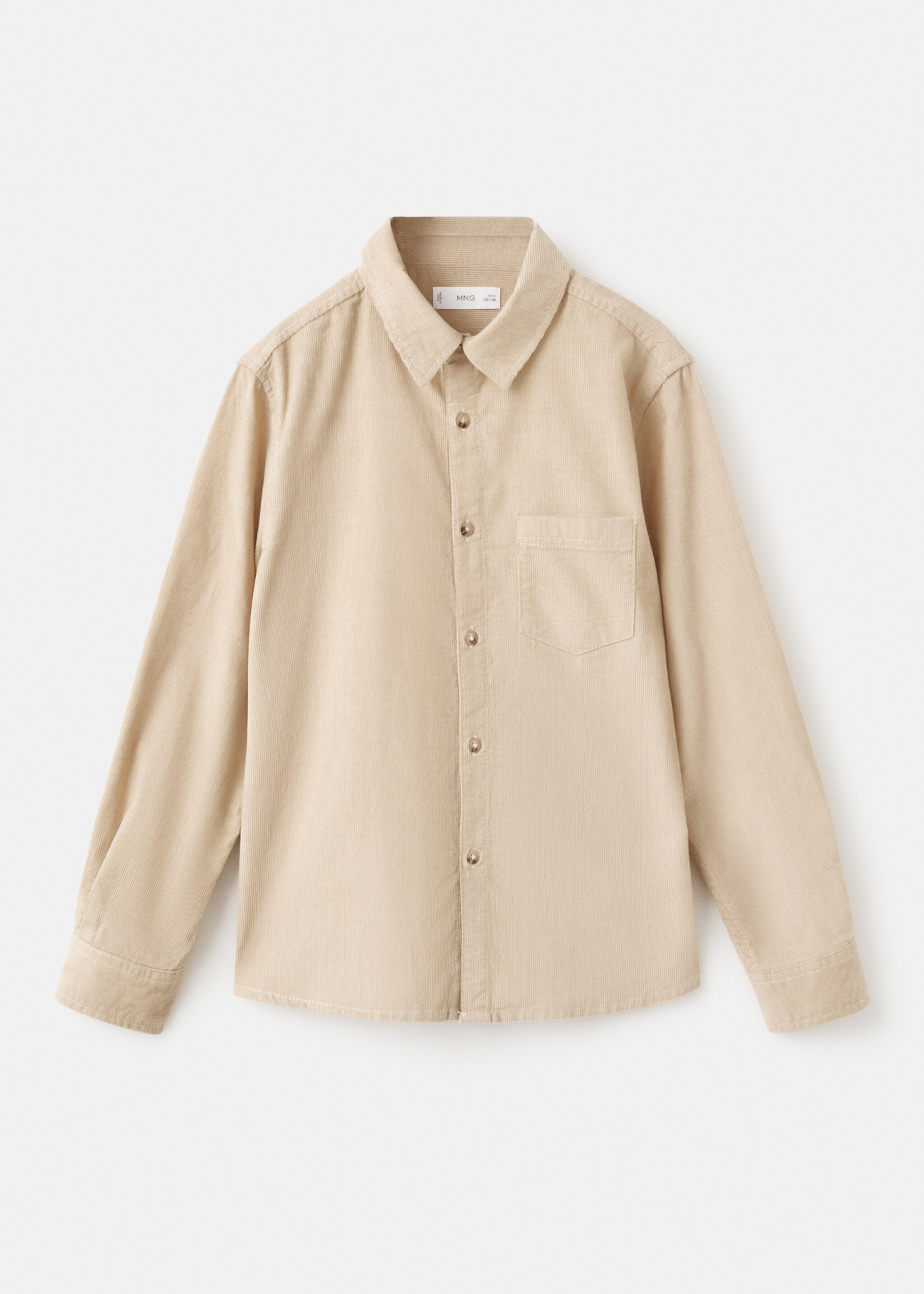 Regular-fit corduroy shirt - Article without model, Sand. Ref: 17086339-00.