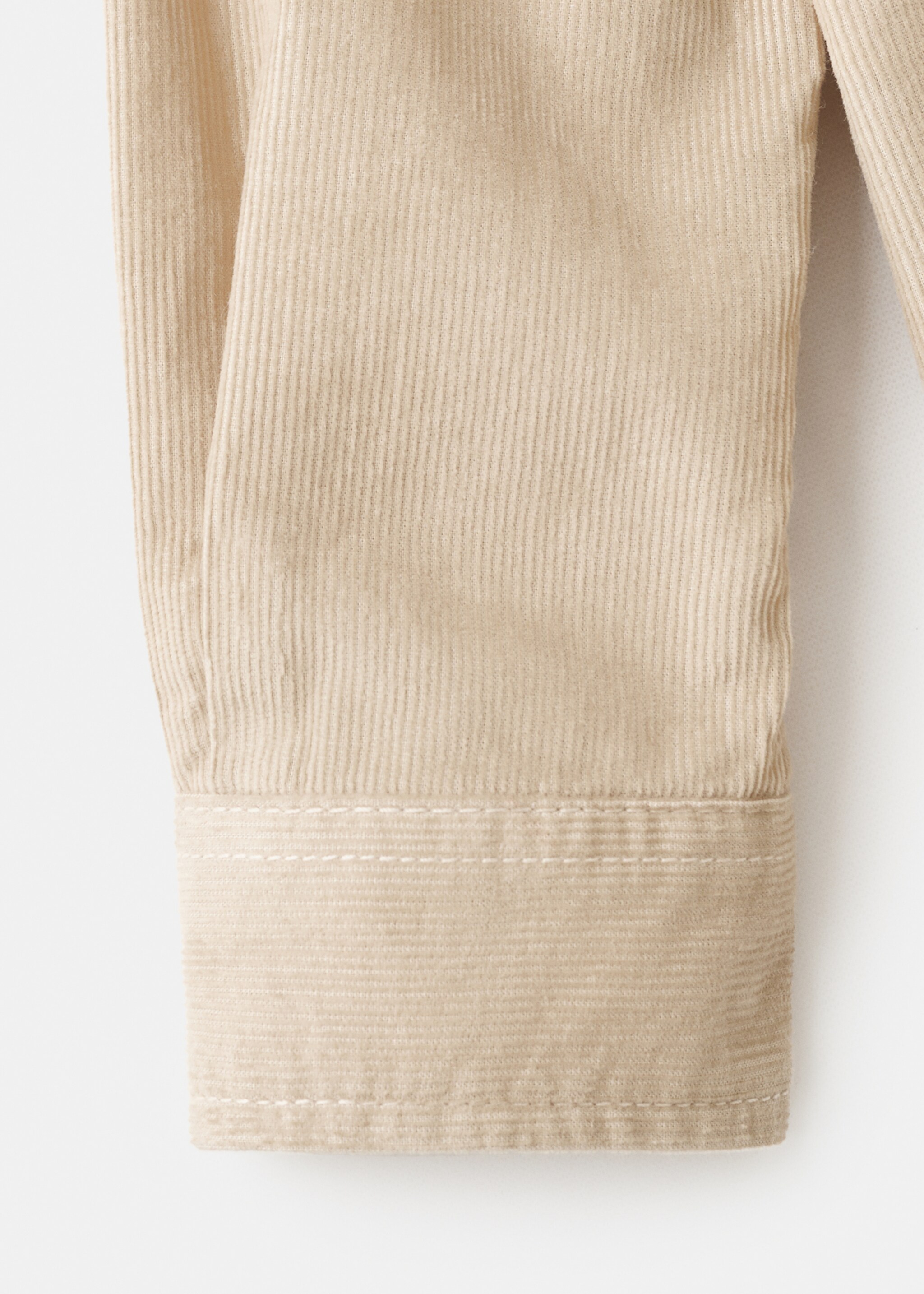 Regular-fit corduroy shirt - Details of the article 0, Sand. Ref: 17086339-00.